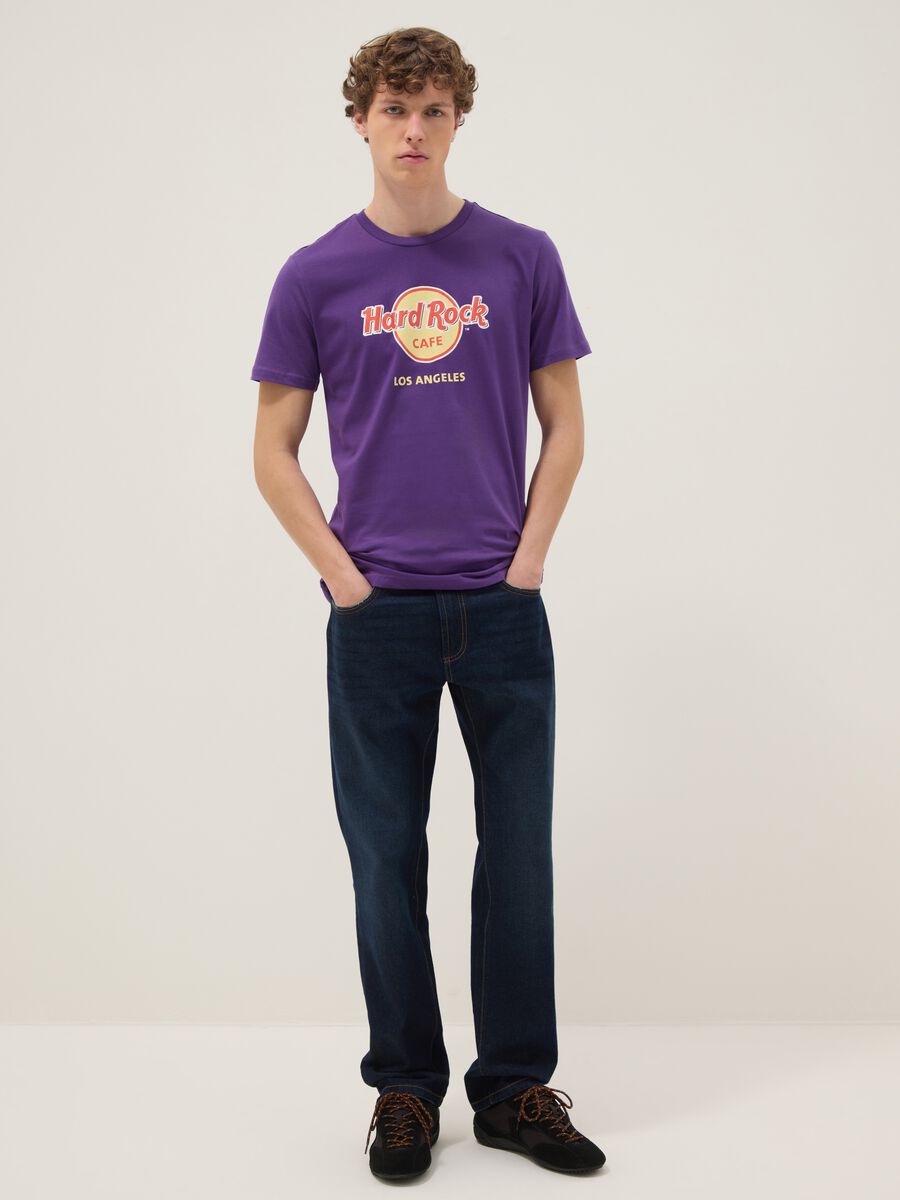 Purple Hard Rock Cafe logo T-shirt in pure cotton, regular fit_1