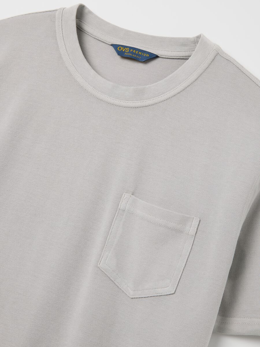 Grey T-shirt in cotton with pocket_5
