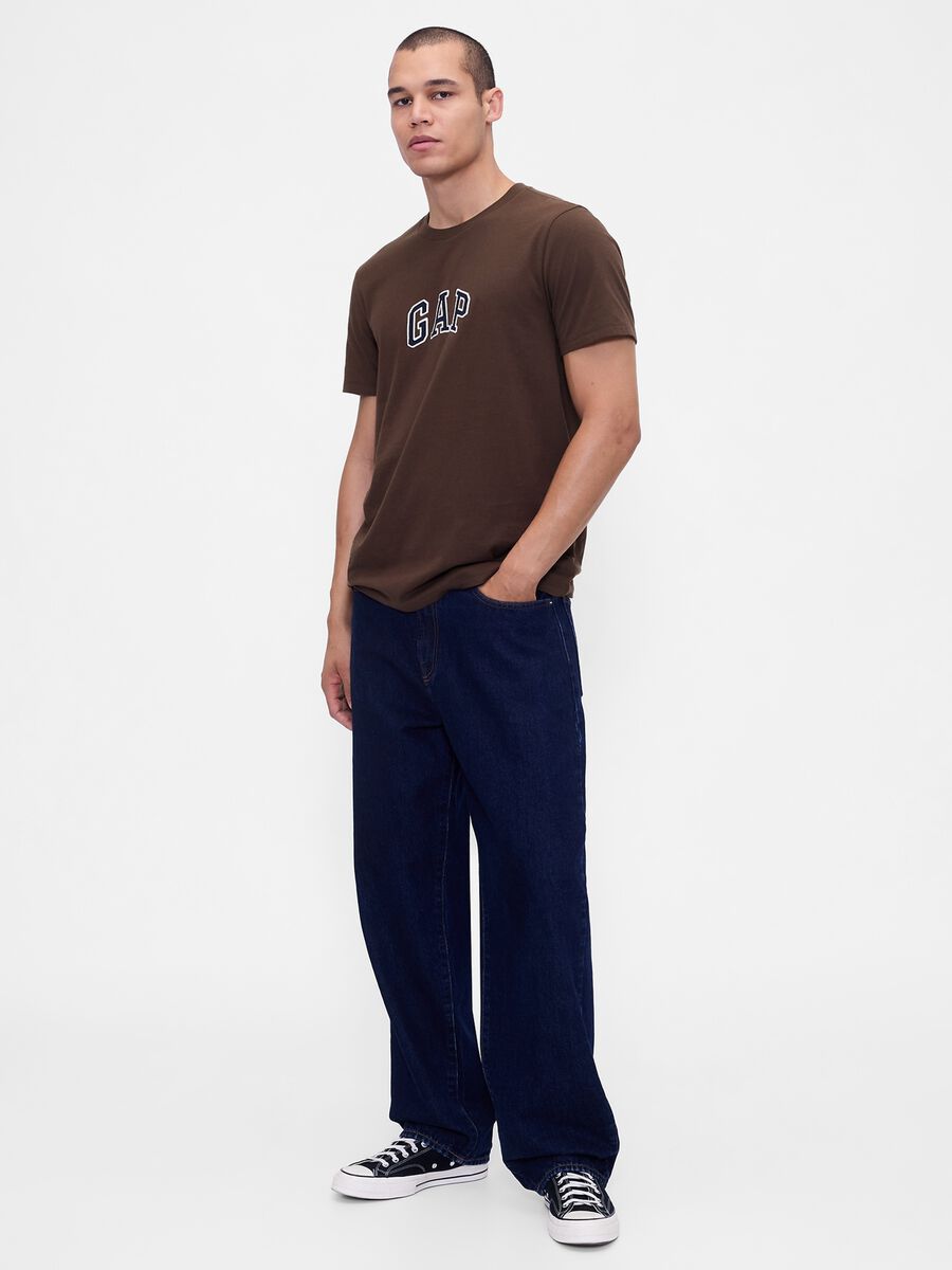 Brown short-sleeved cotton t-shirt_2