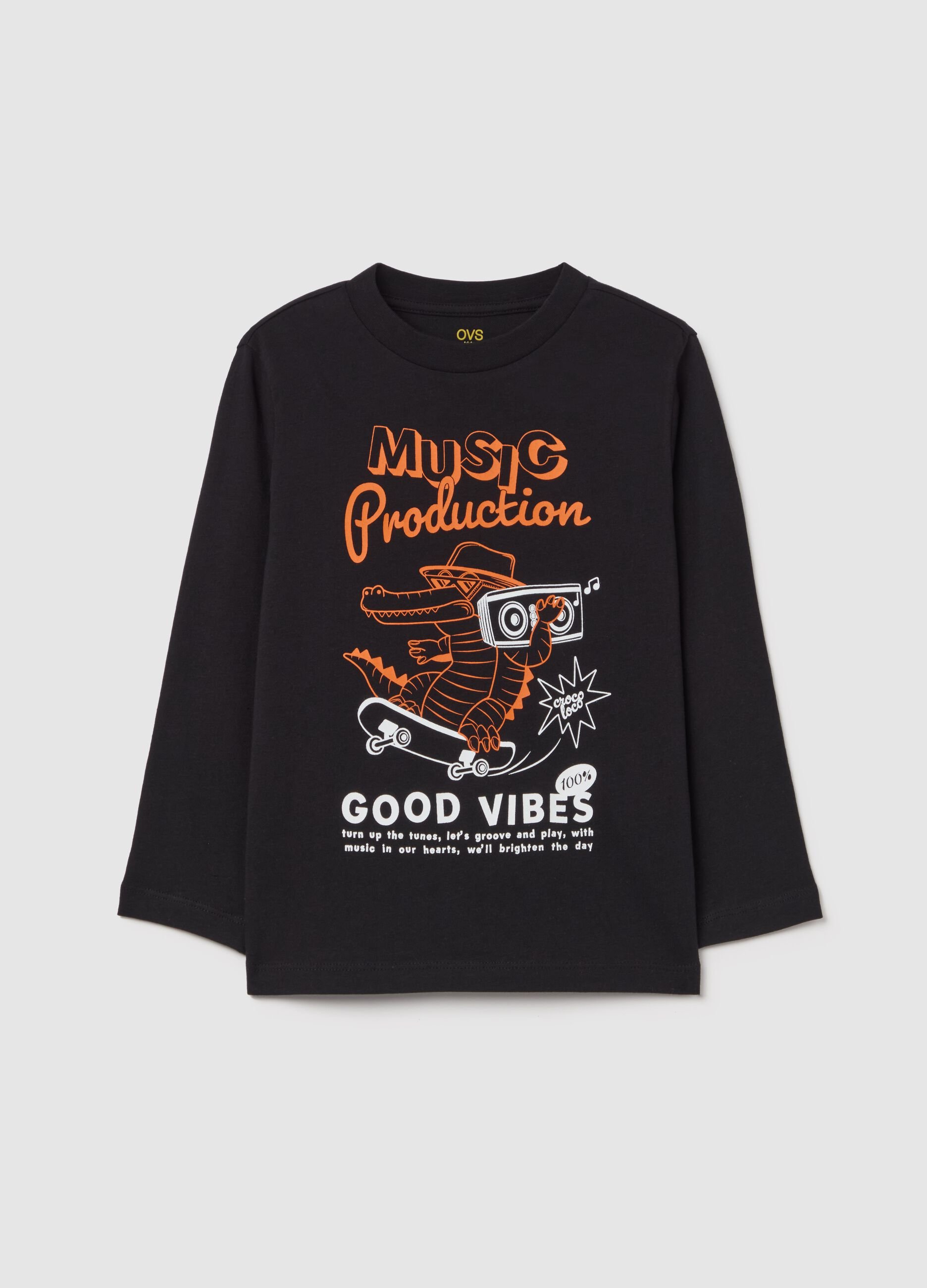 Long-sleeved T-shirt in cotton with print