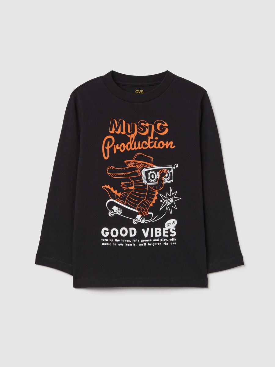 Long-sleeved T-shirt in cotton with print_0