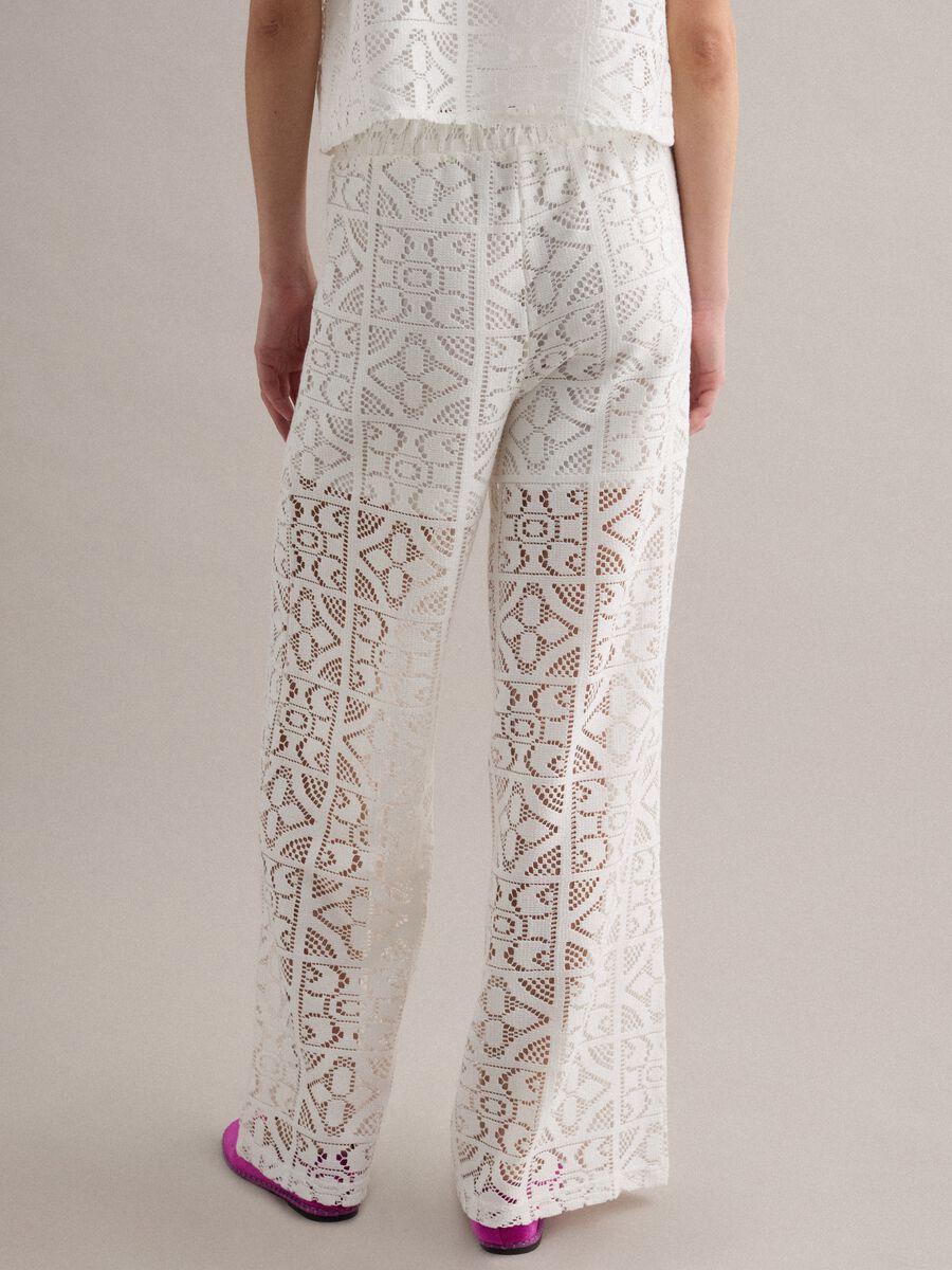 White openwork wide-leg trousers with elasticated waistband_2