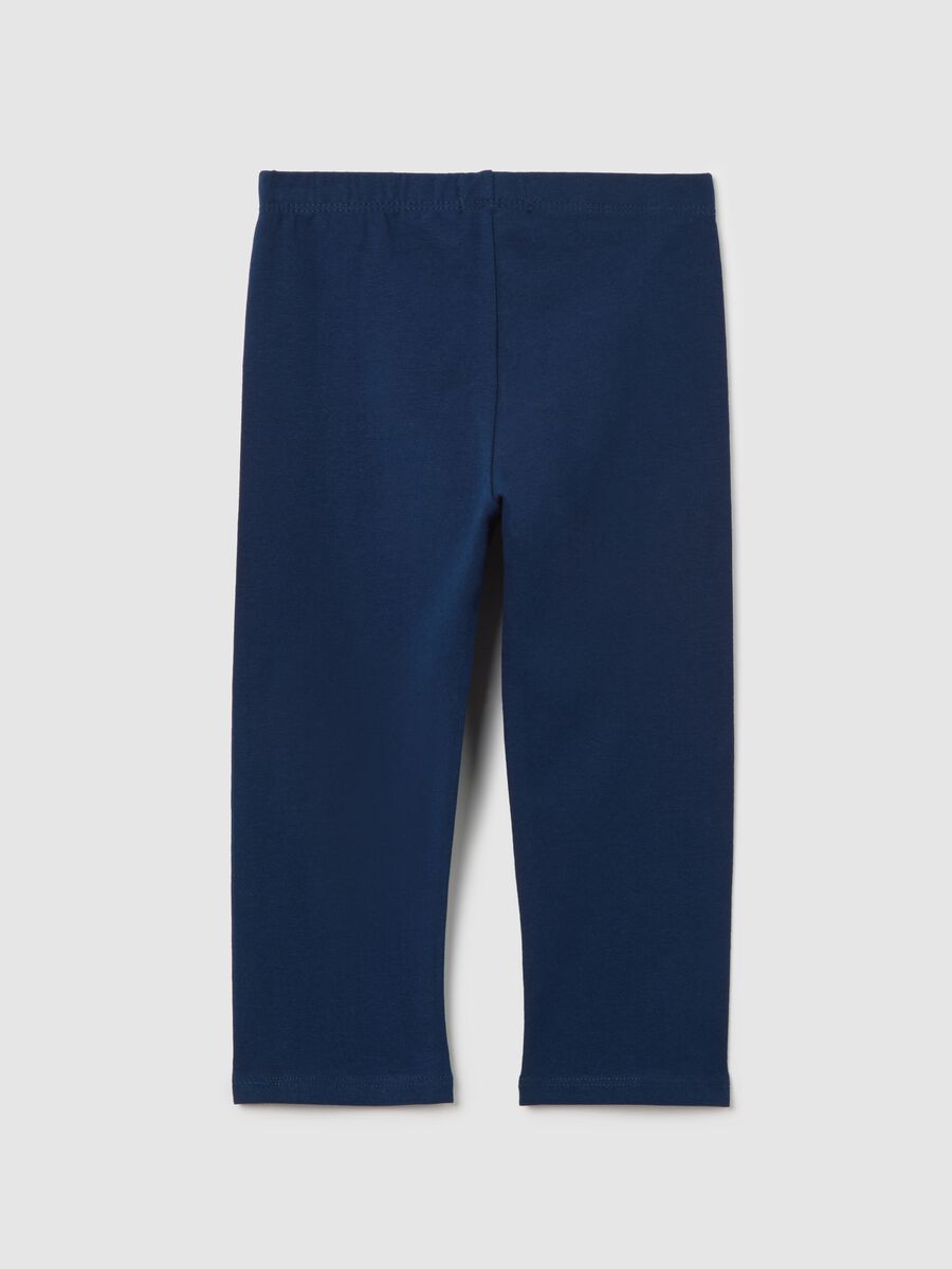 Blue stretch cotton leggings OVS Kids_1