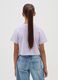Girls' pure cotton purple crop T-shirt_1