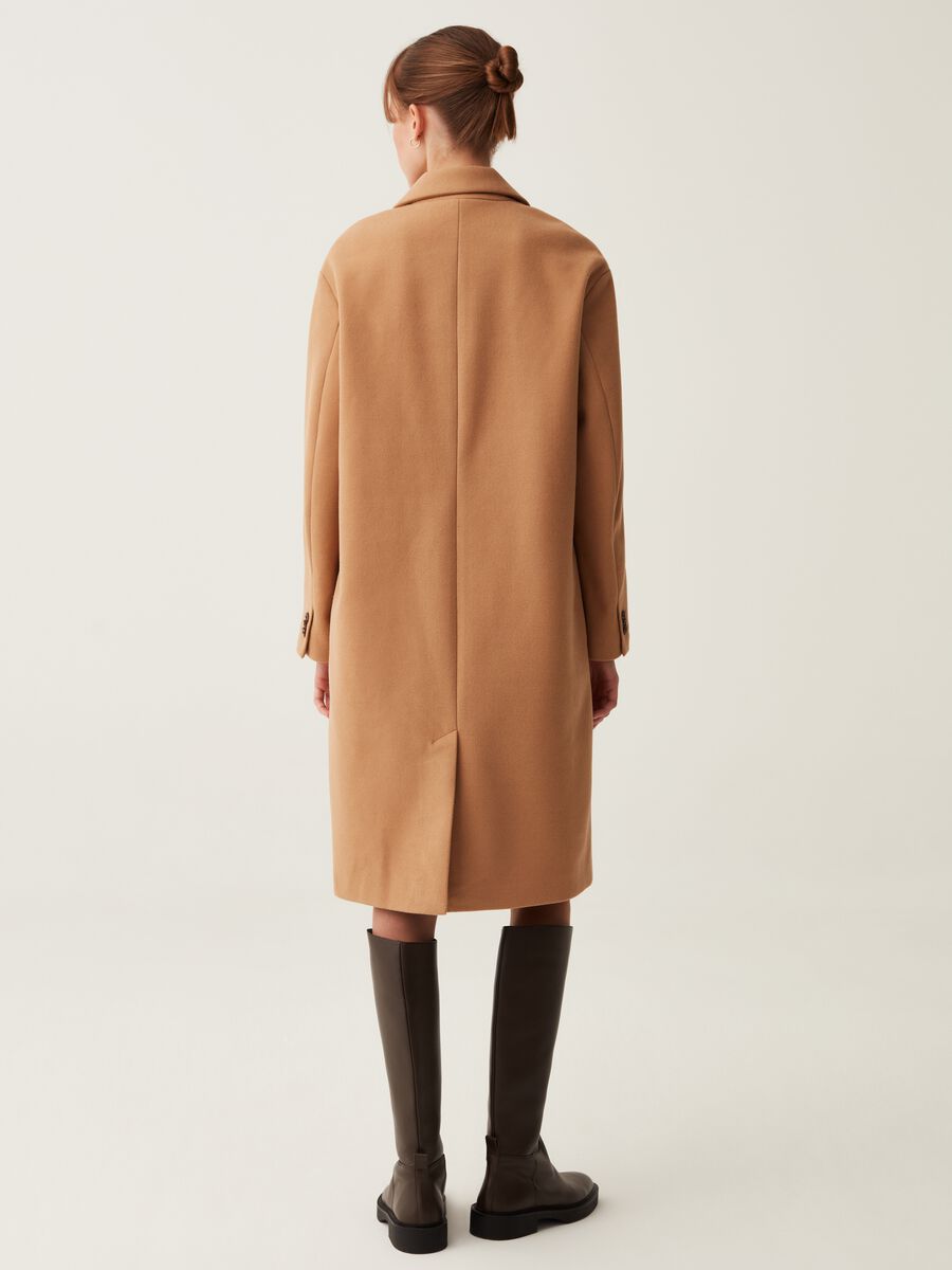 Cappotto lungo monopetto in panno_2
