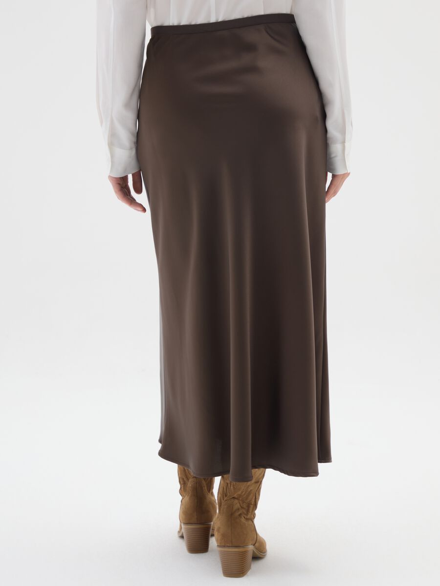 Grey Satin Long Skirt_2