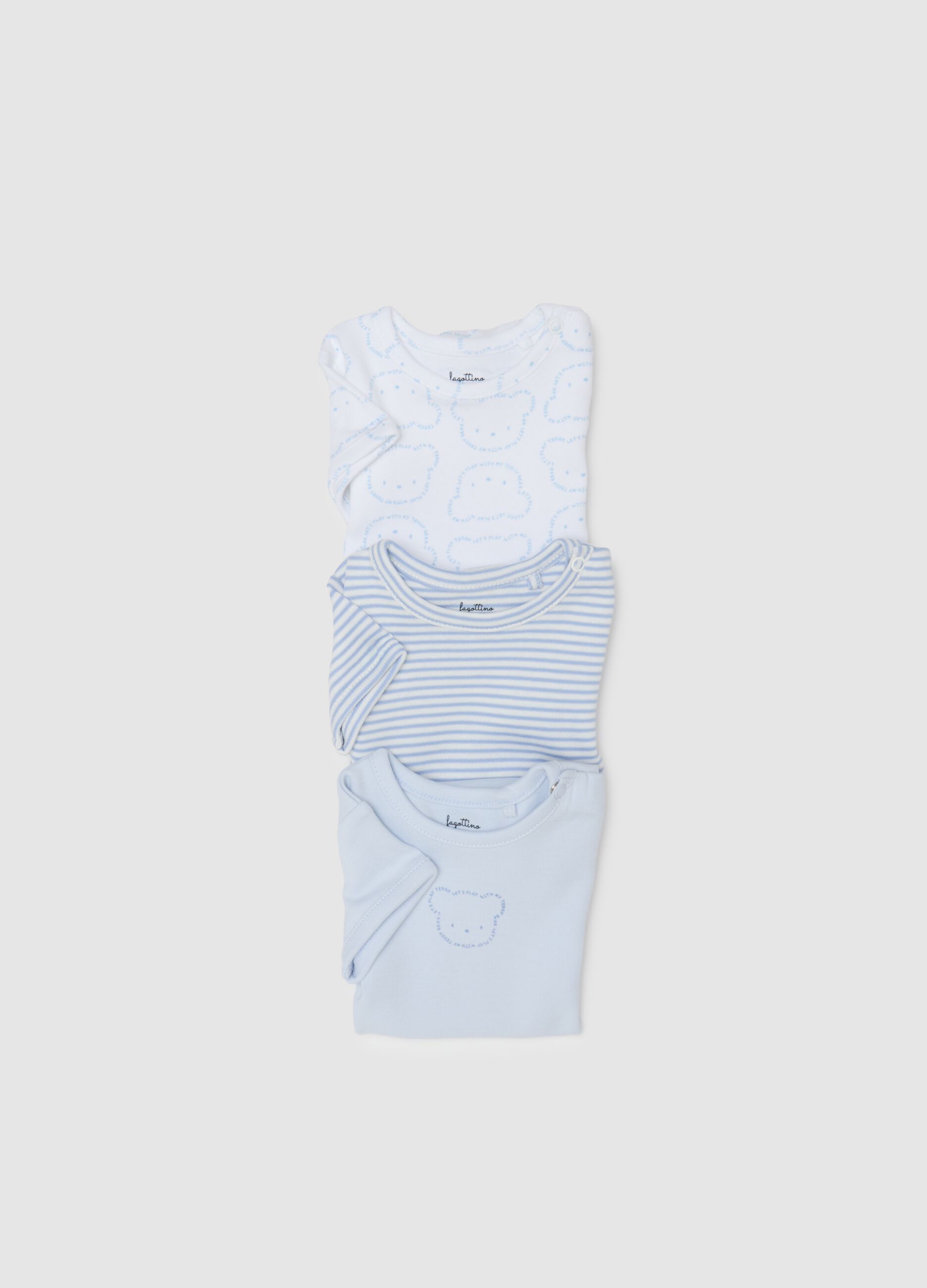 Newborn Cotton Tripack Bodysuit Set in Multicolour