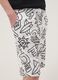 White pure cotton all-over print shorts for boys, regular fit_2