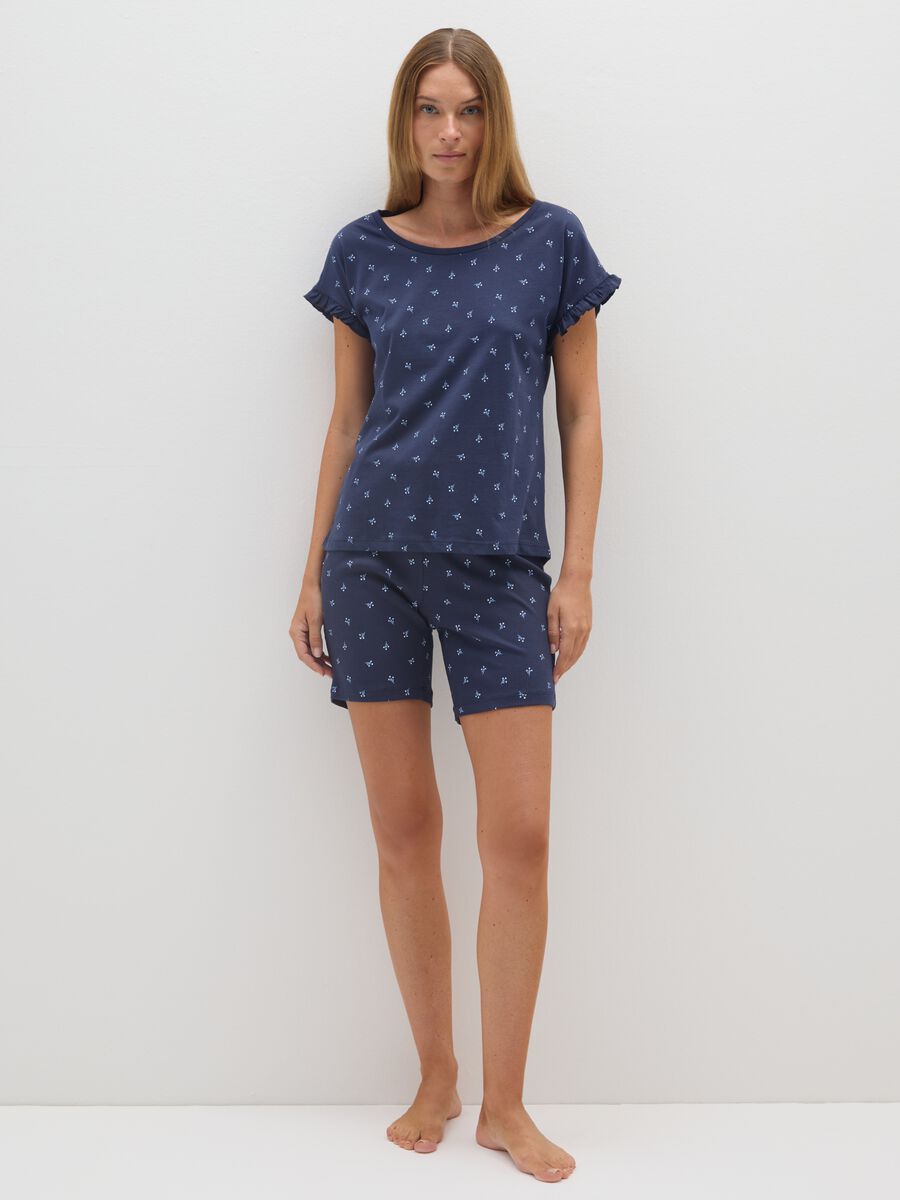 Blue pure cotton regular fit pyjamas_0