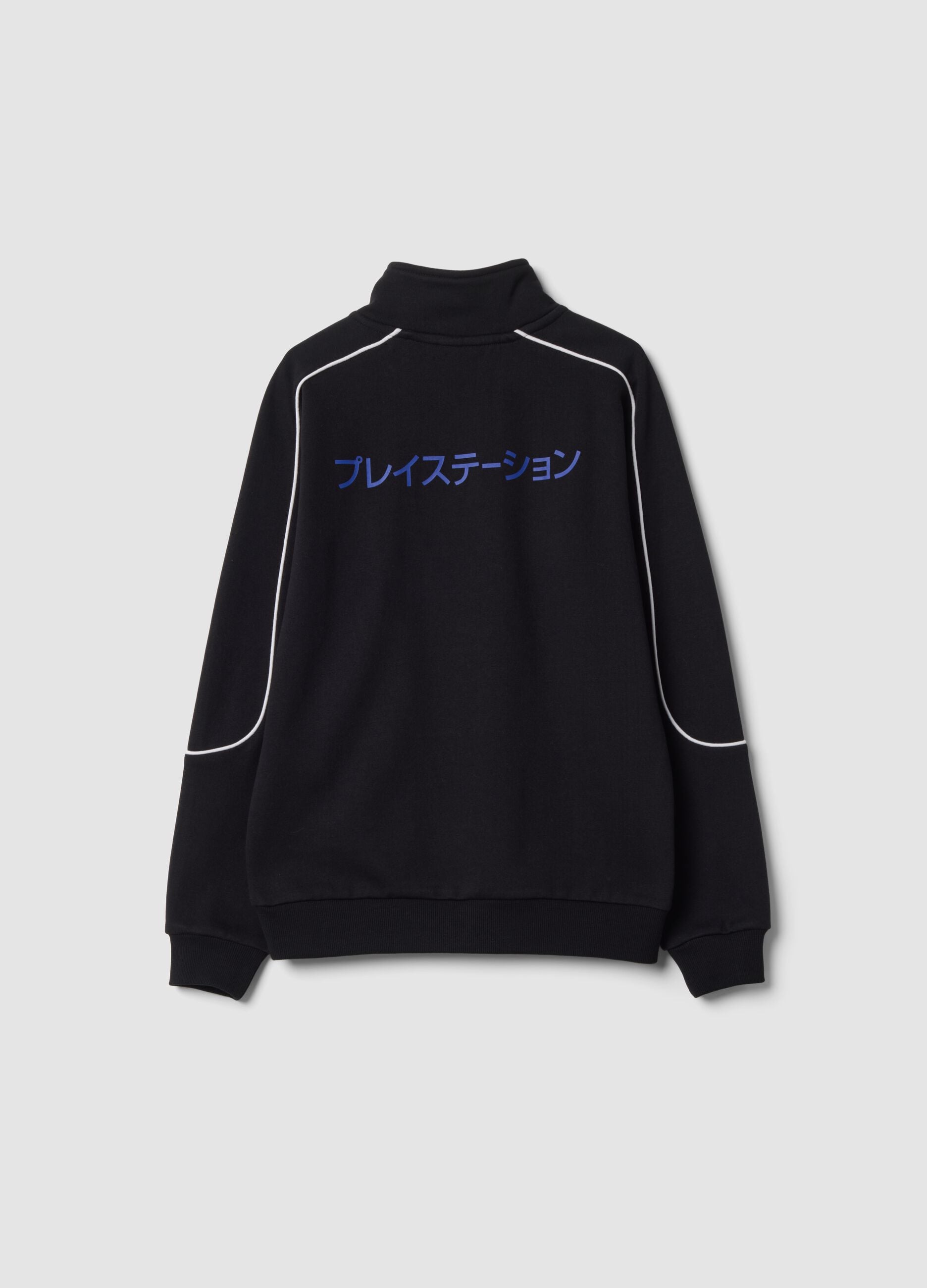 Black PlayStation half-zip cotton-blend sweatshirt