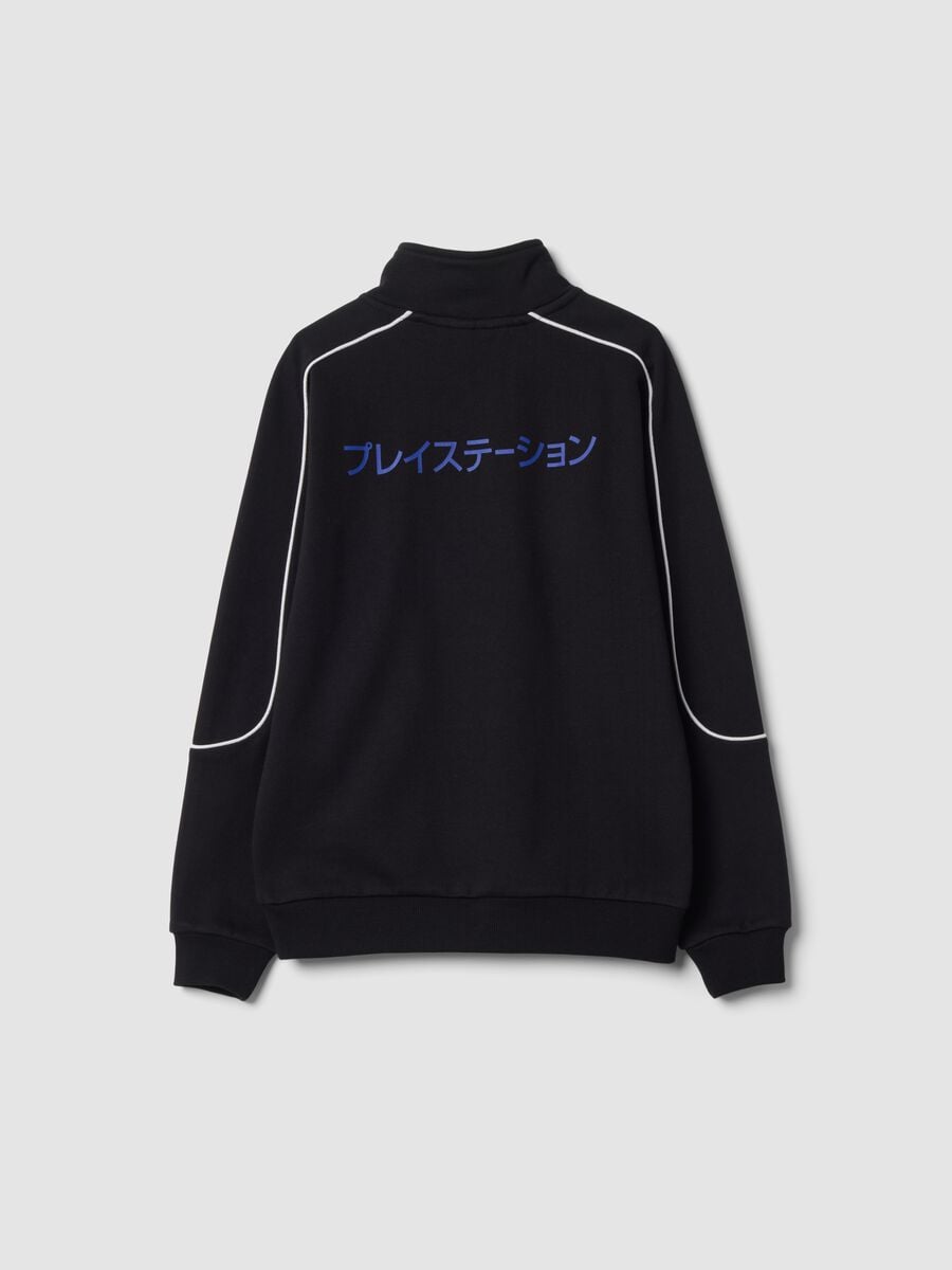 Black PlayStation half-zip cotton-blend sweatshirt_1