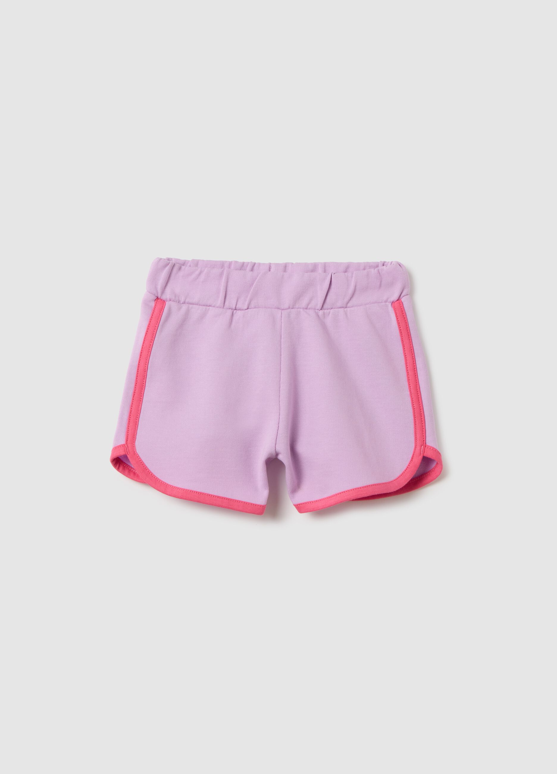 Shorts da bambina in puro cotone multicolor regular fit con vita elasticizzata