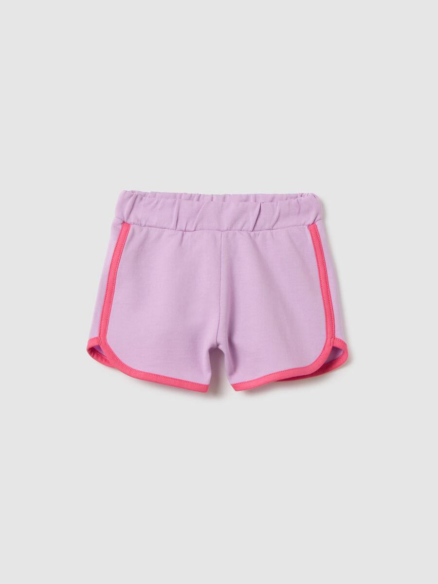 Girls' multicolour pure cotton shorts regular fit with elasticated waist_0