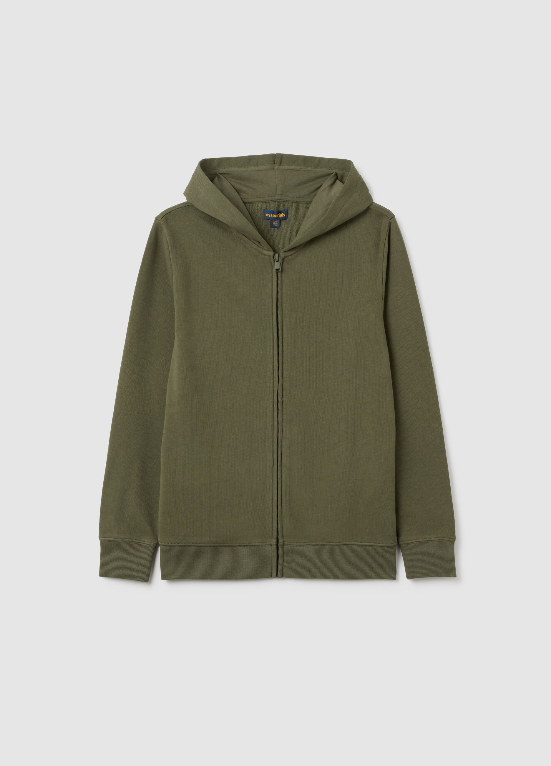 Boys' pure cotton green hoodie regular fit