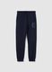Boy's blue regular fit cotton trousers with print_3