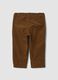 Pantaloni marroni in puro cotone regular fit_1