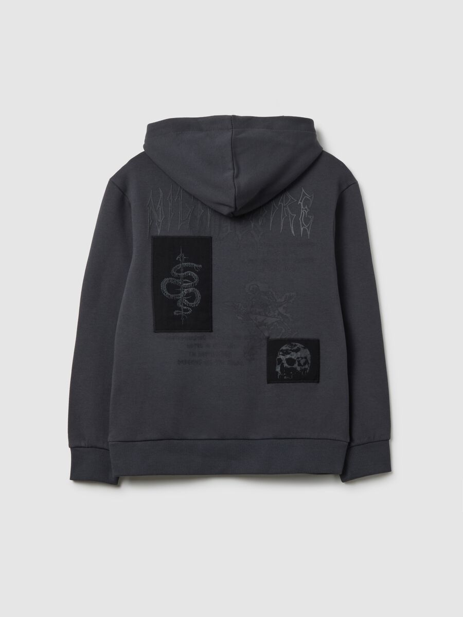 Boys' grey over fit pure cotton hoodie_1