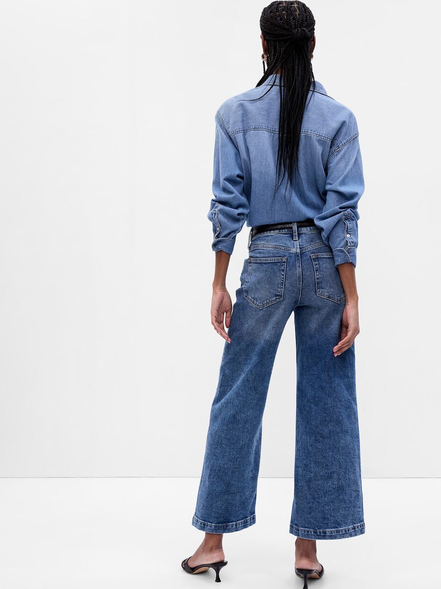 Jeans straight fit ankle a vita alta_1