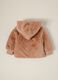 Pink faux fur jacket for baby girl_1