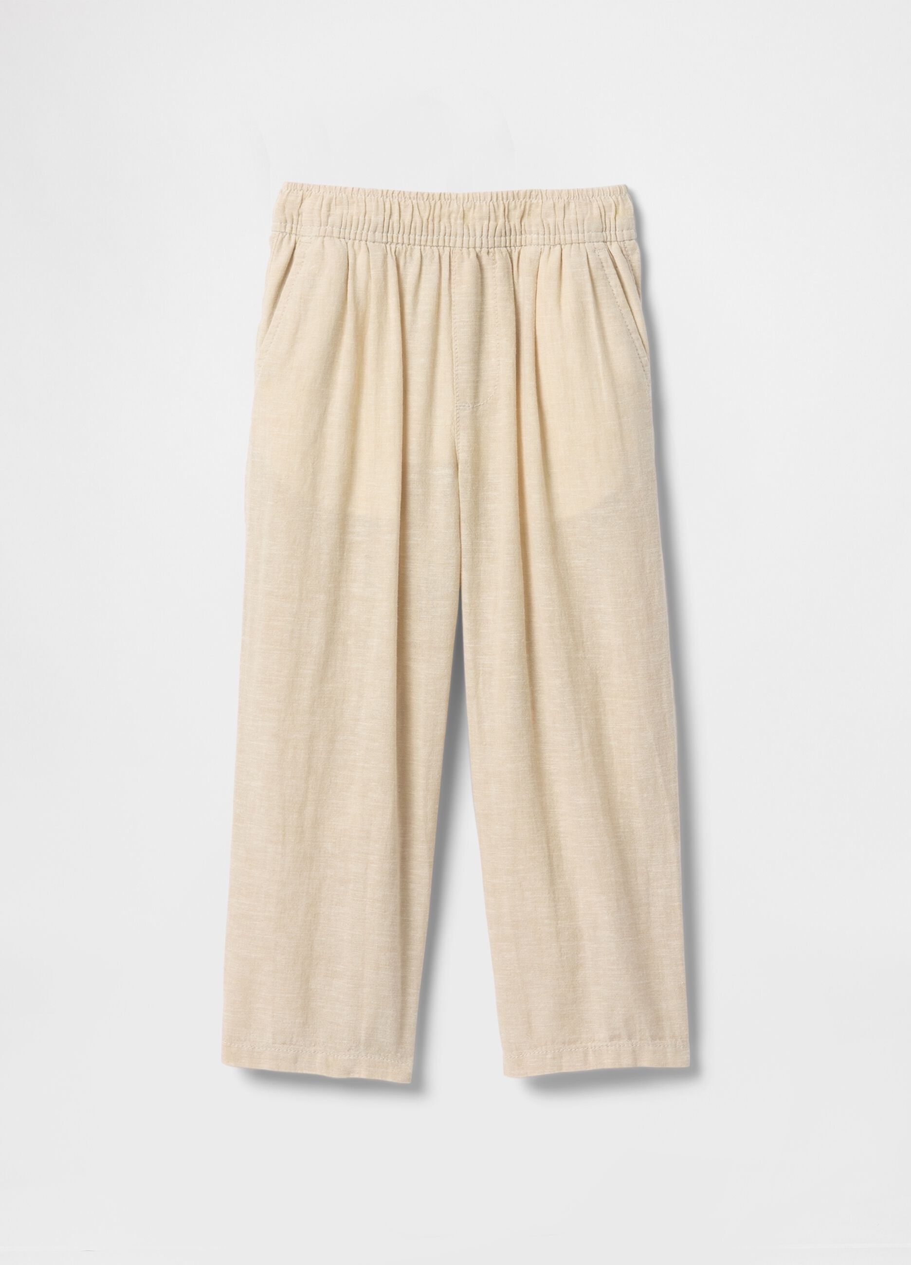 Beige linen and cotton trousers for boys