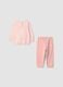 Pink organic cotton pyjamas with teddy bear print_1