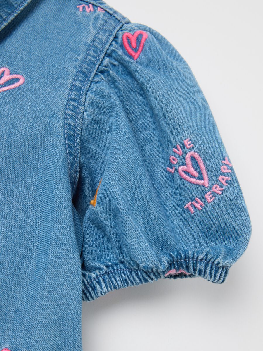 Girl's Dress in Pure Cotton Denim Regular Fit_2