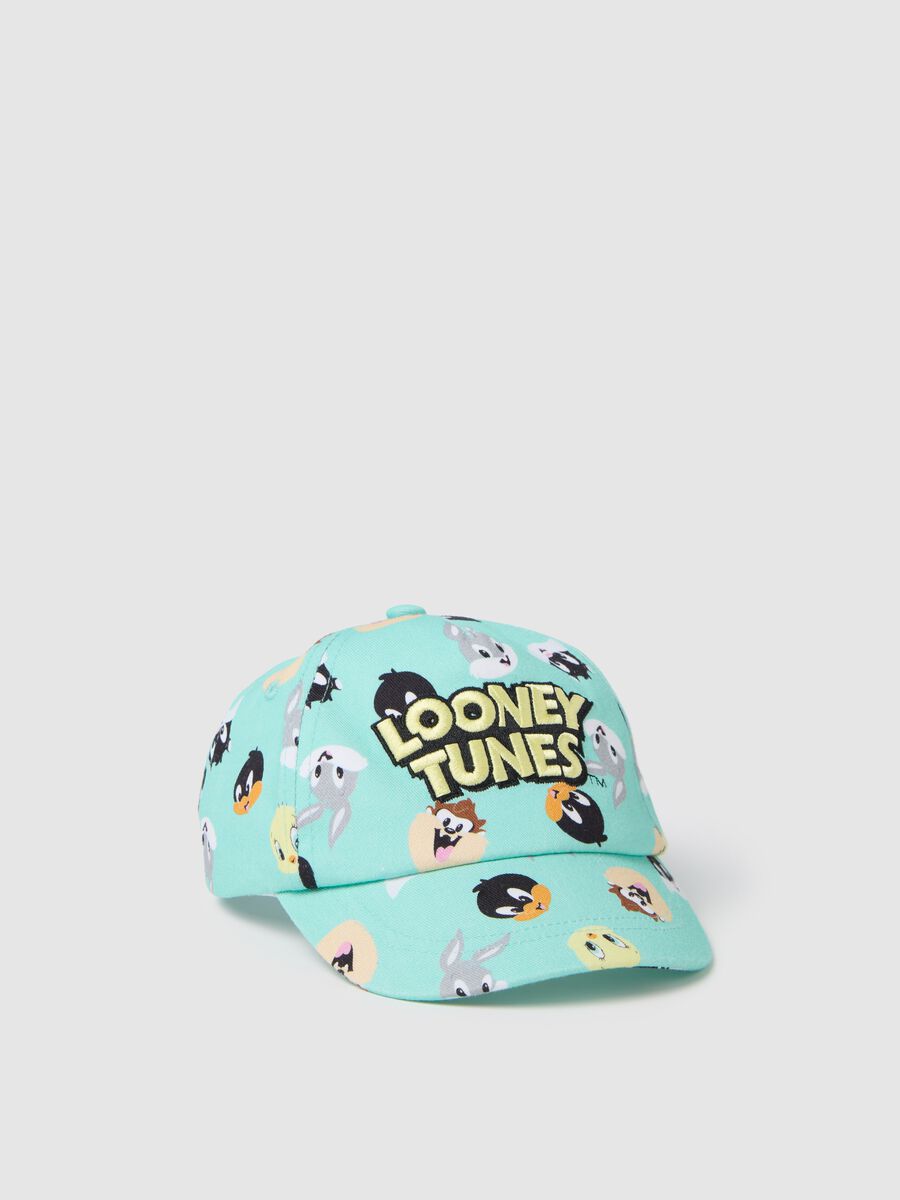 Green Looney Tunes Print Hat 100% Cotton_0