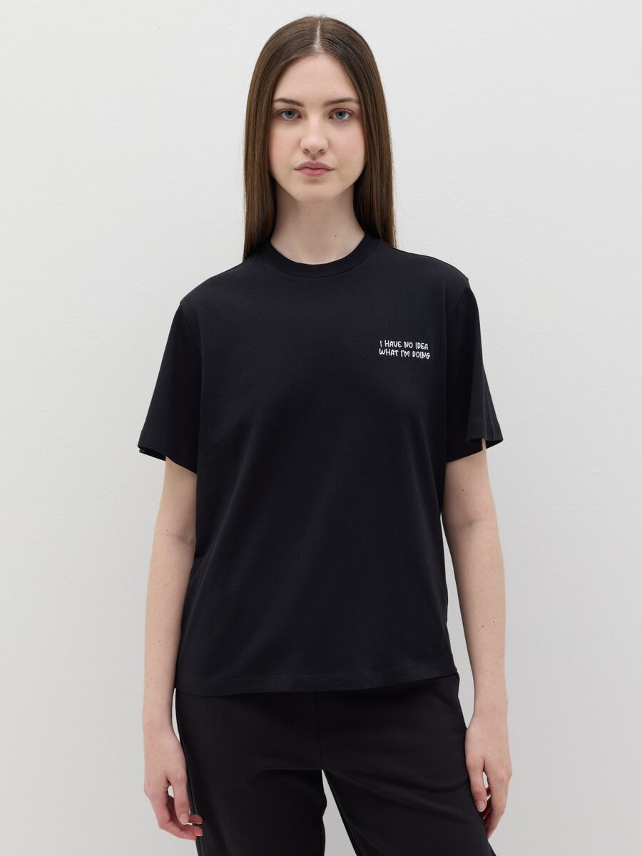 Cotton T-shirt with embroidery_0