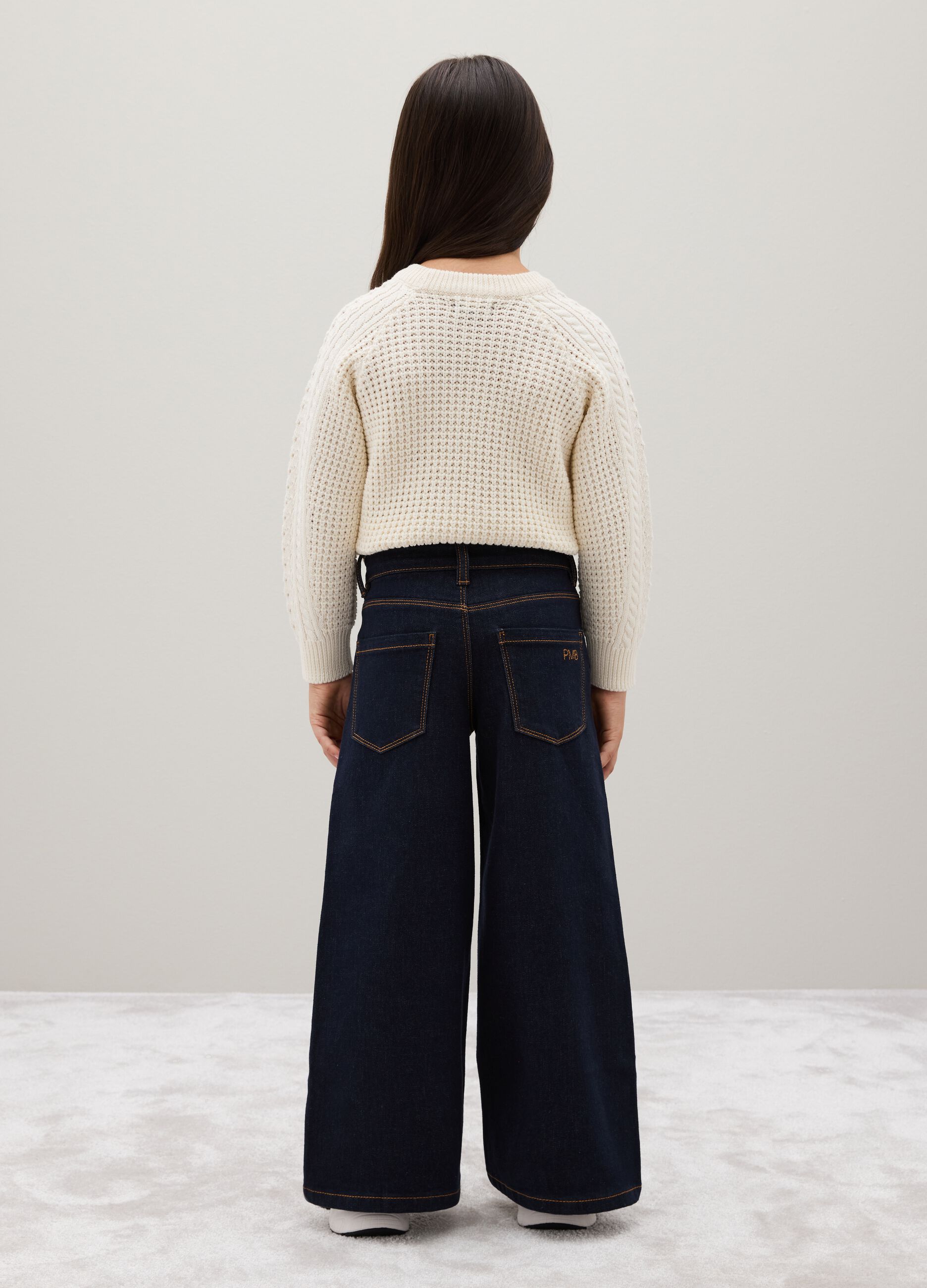 Jeans da bambina in denim blu regular fit