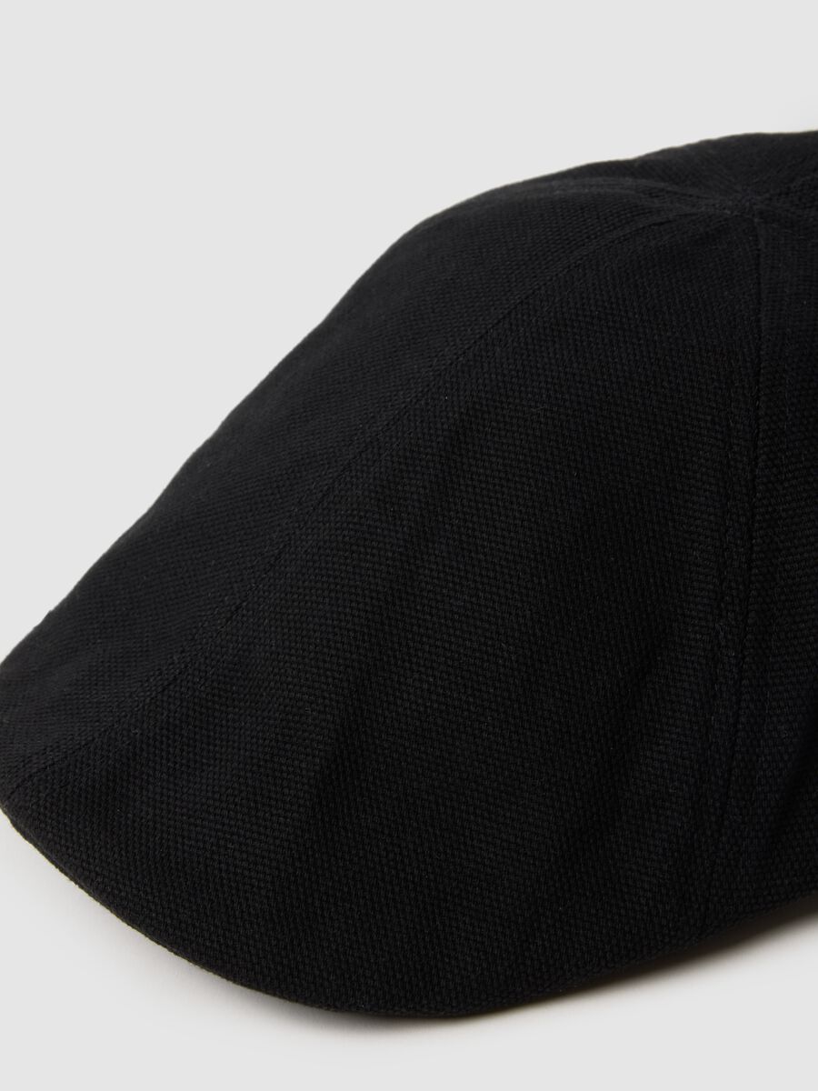 Cappello coppola in puro cotone nero_1