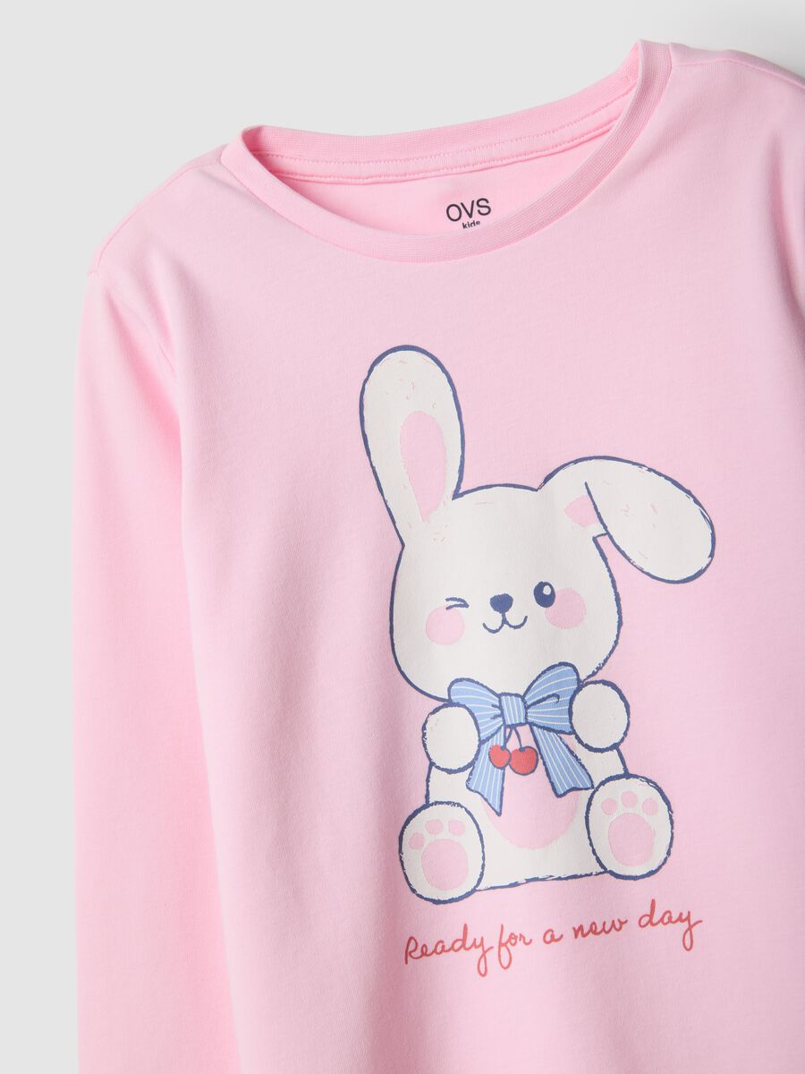 Pink pure cotton girl's pyjamas, regular fit with print_3