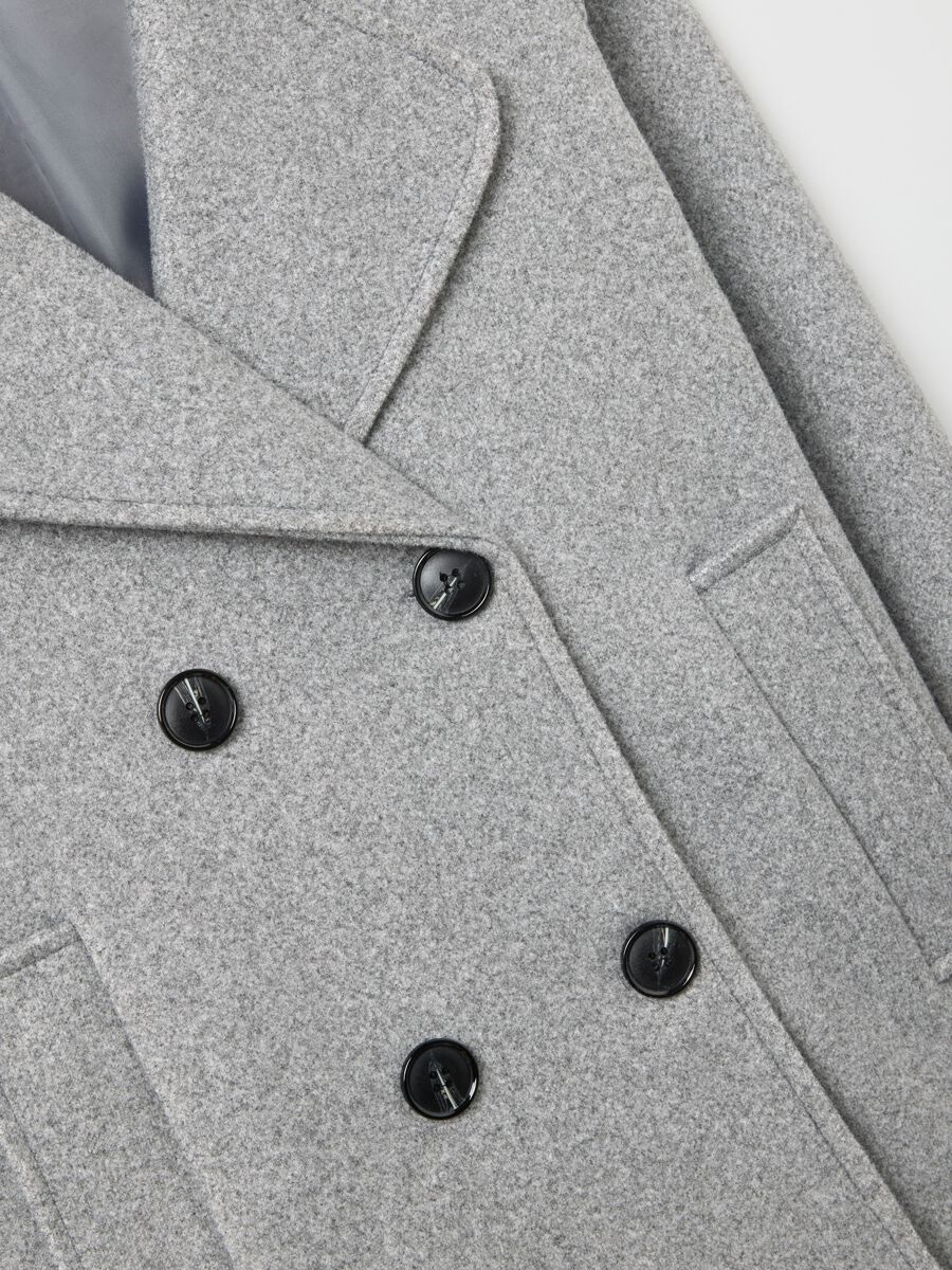 Giacca doppiopetto grigia regular fit con bottoni_5