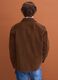 Brown ribbed pure cotton shacket with buttons_3