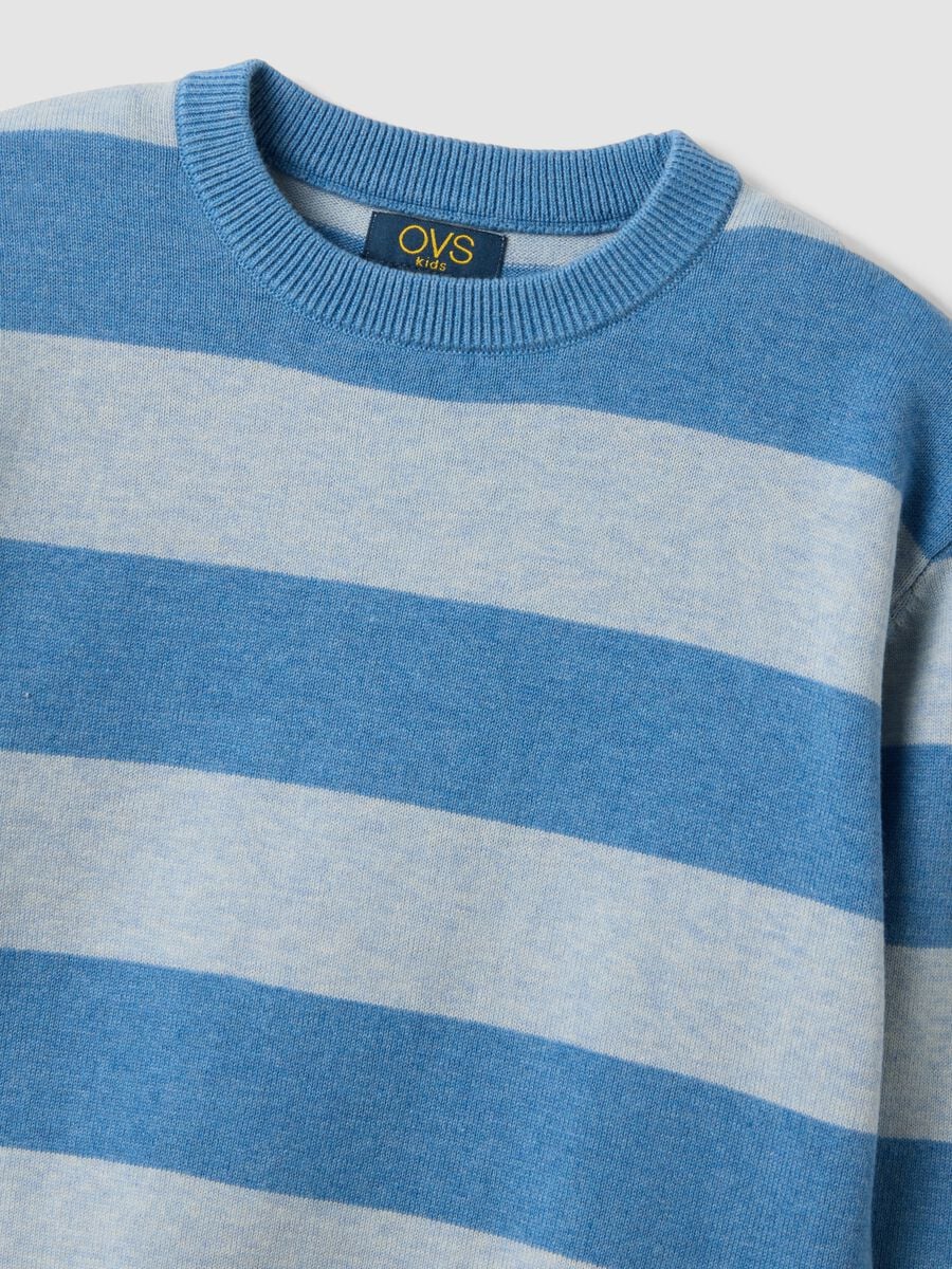 Maglia multicolor in puro cotone a righe over fit per bambino_2