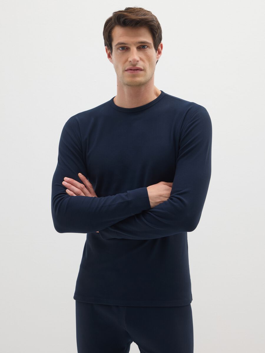 Blue long sleeve T-shirt regular fit_0