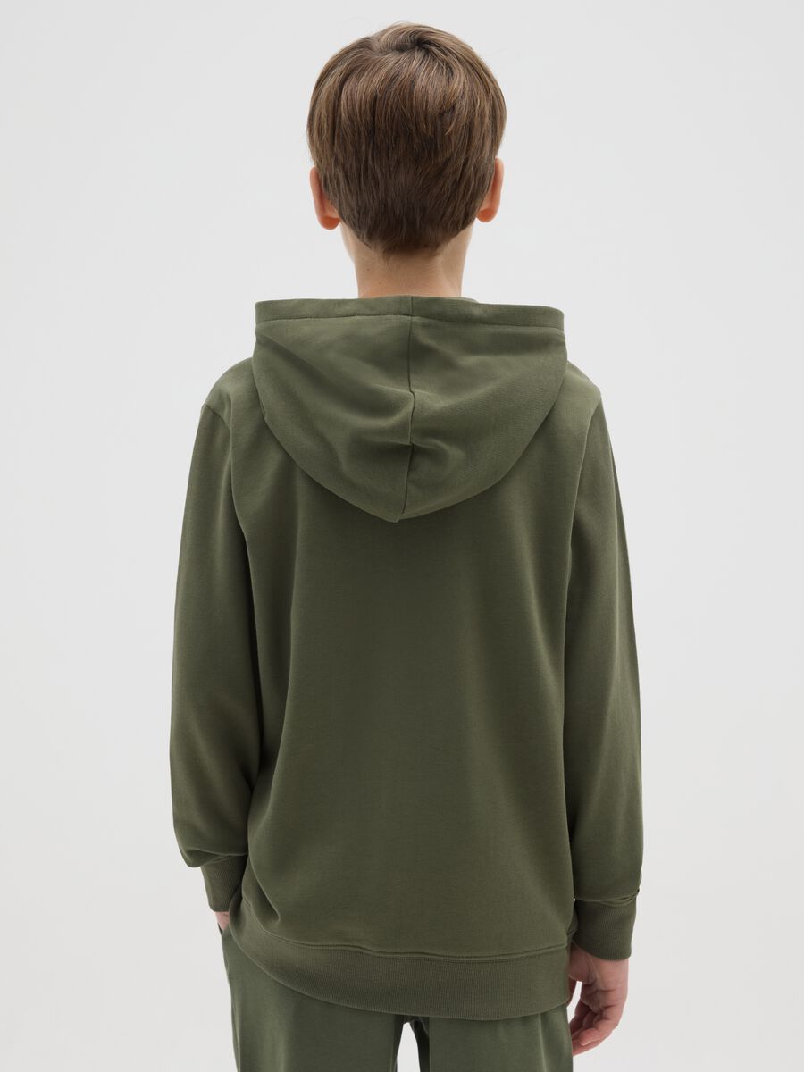 Felpa da ragazzo in puro cotone verde regular fit_1
