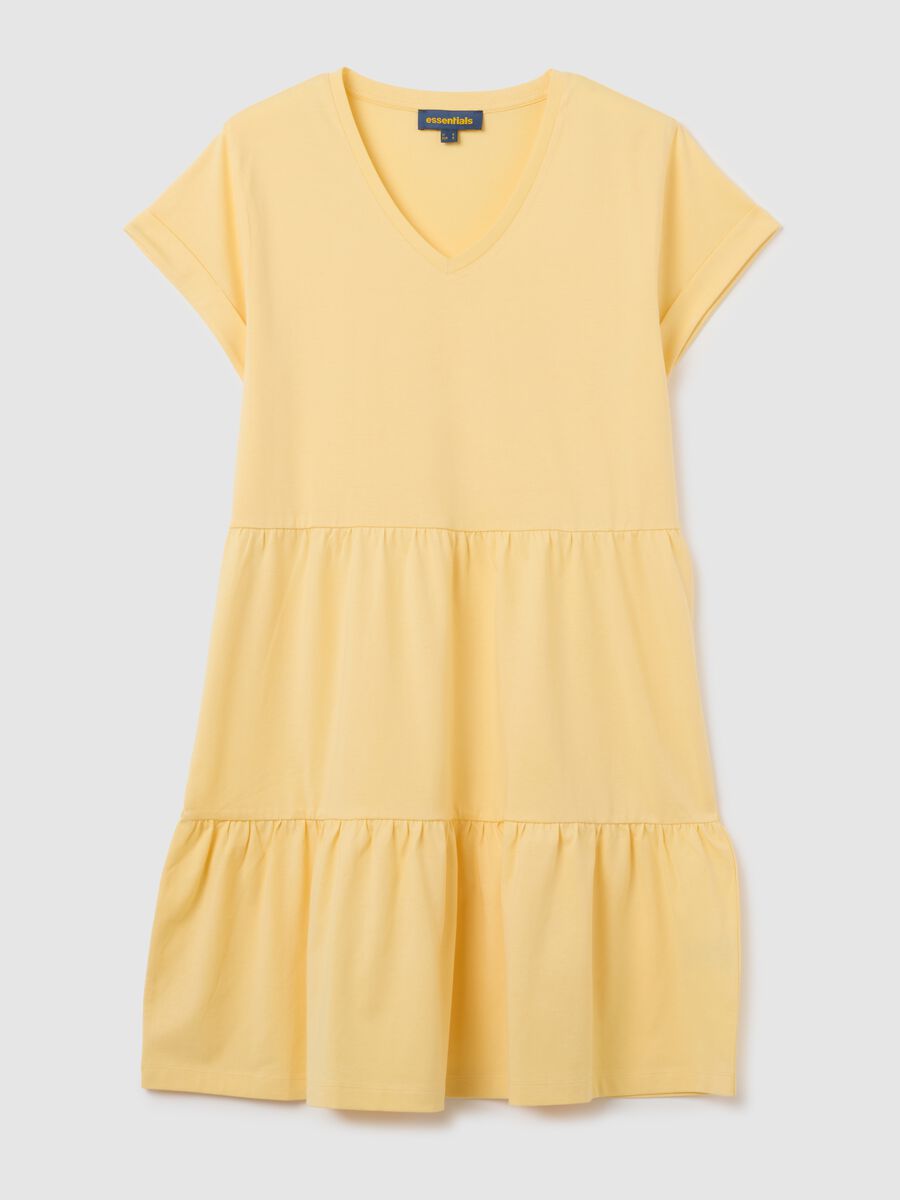 Women's Dress in Pure Yellow Cotton_0