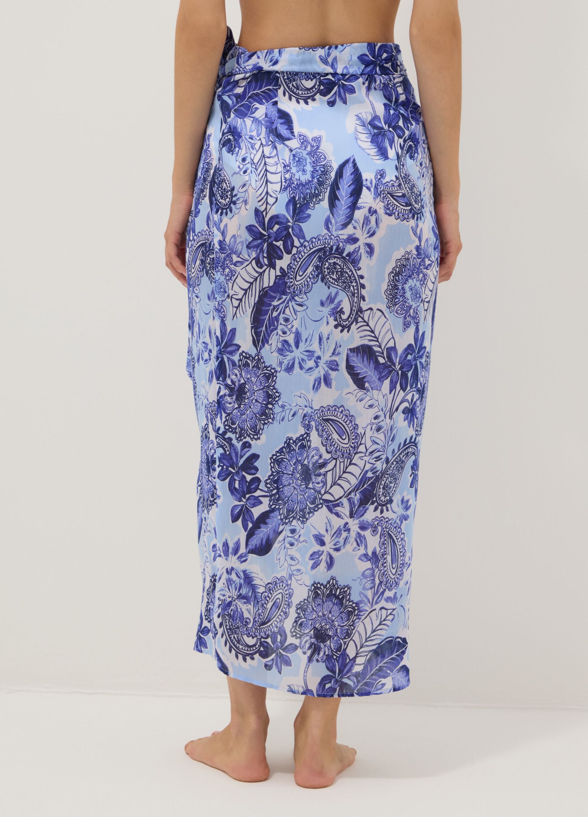 Blue printed beach sarong