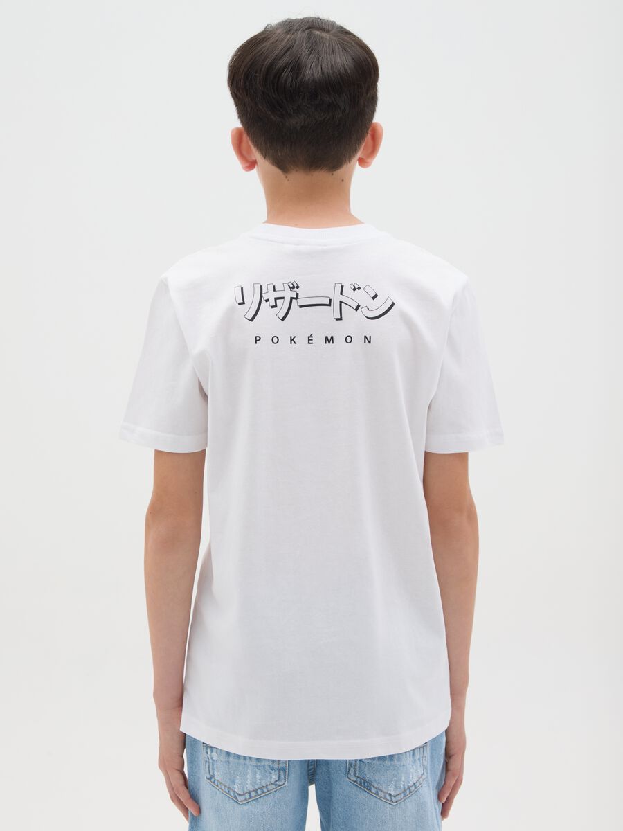 Boys’ white oversized T-shirt in 100% cotton with Pokémon print_1