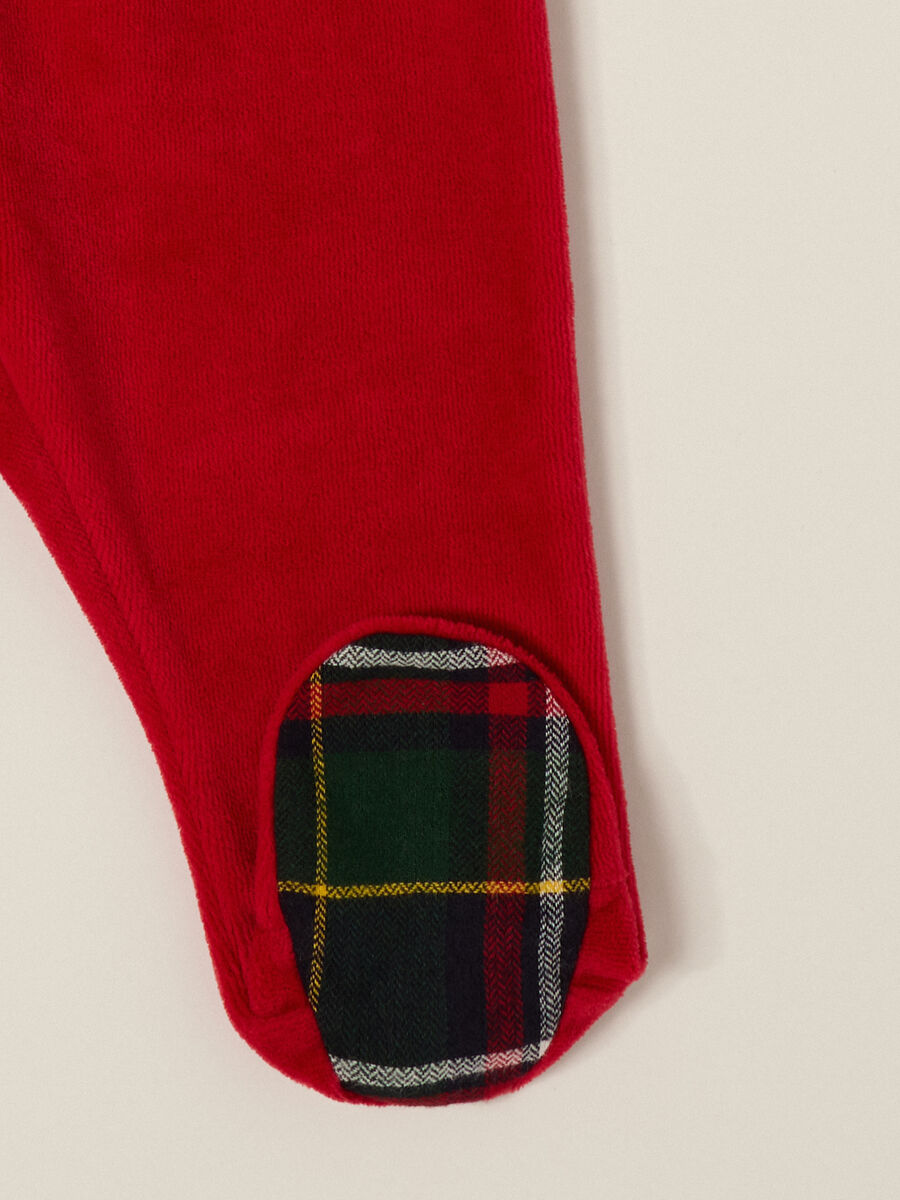 Red velour set with teddy bear_3