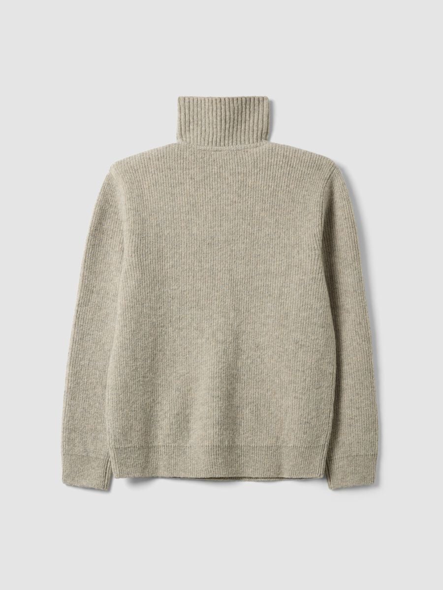 Half zip beige in lana elasticizzata regular fit_2