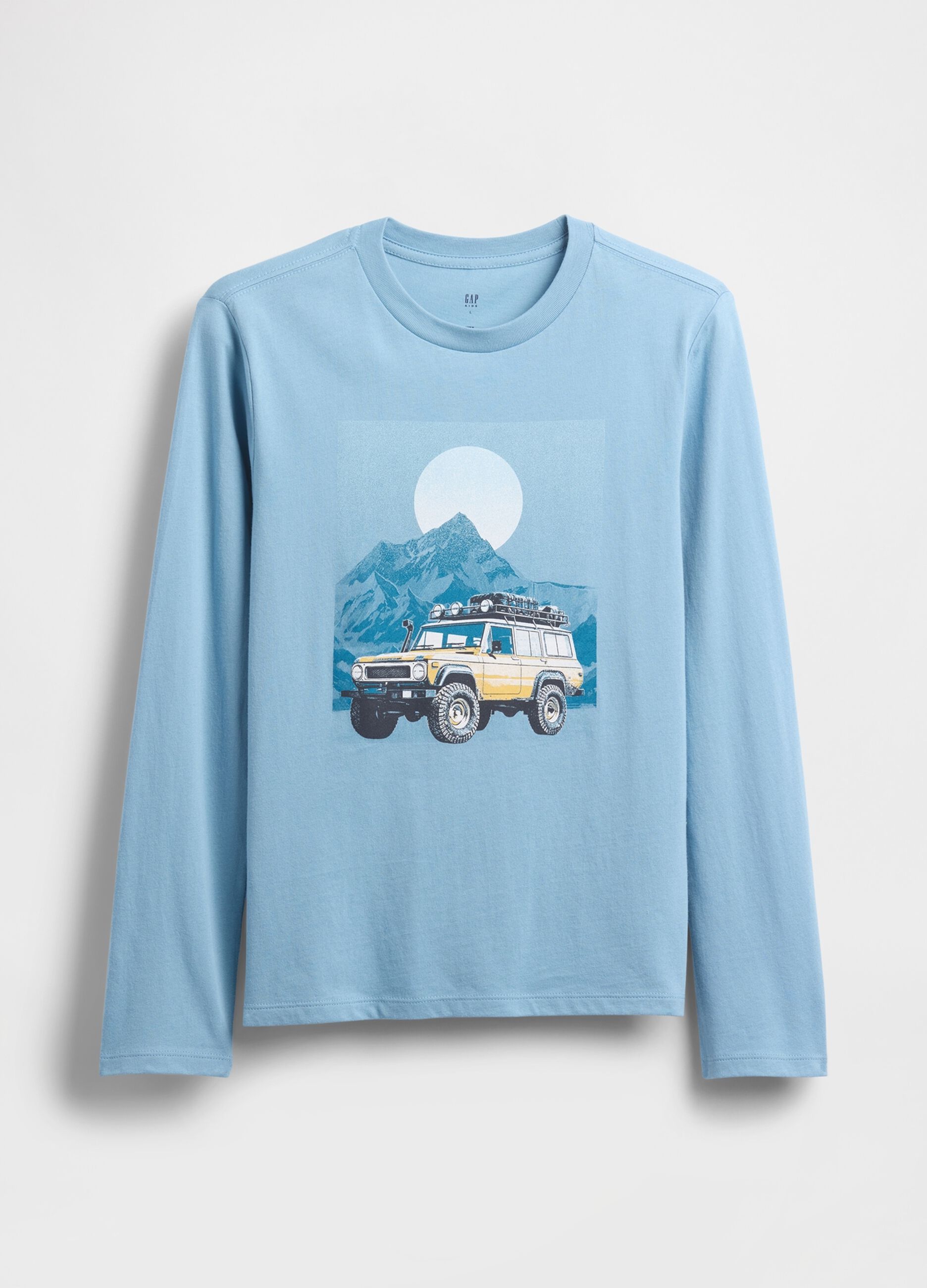 Blue Cotton Long Sleeve Top