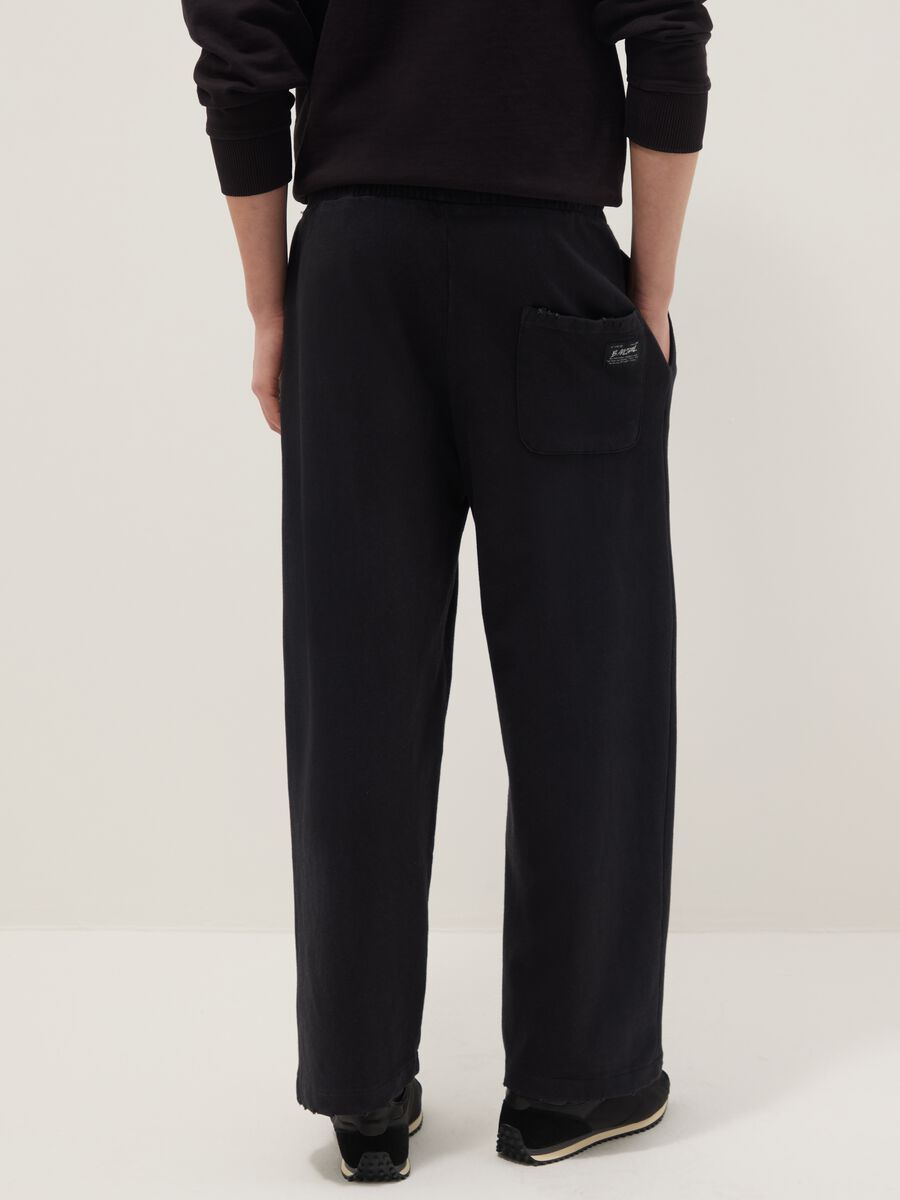 Pantaloni jogger neri in misto cotone oversize fit_2