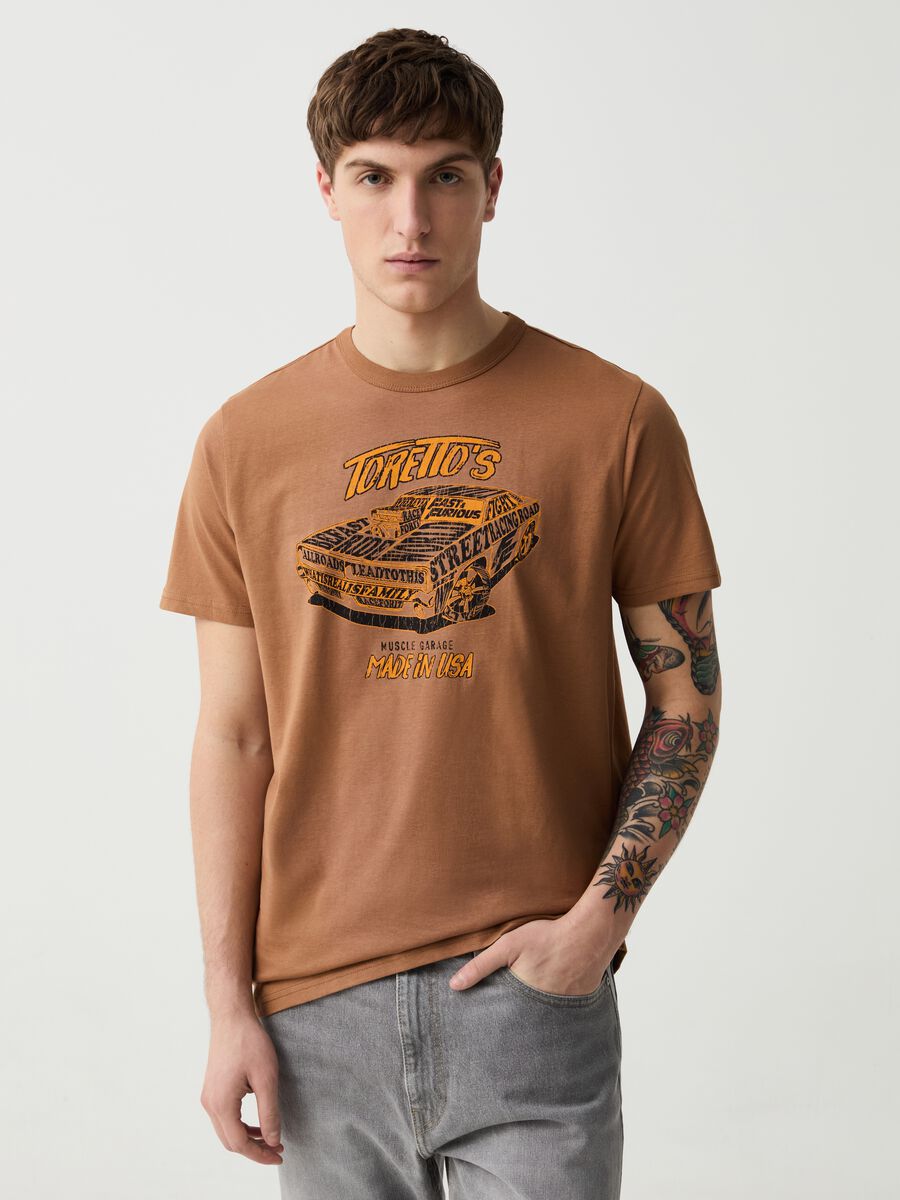 T-shirt with round neck and Fast and Furious print_0