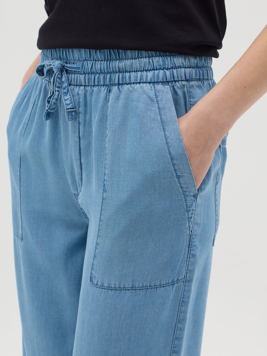 Blue relaxed-fit trousers in Lyocell_3