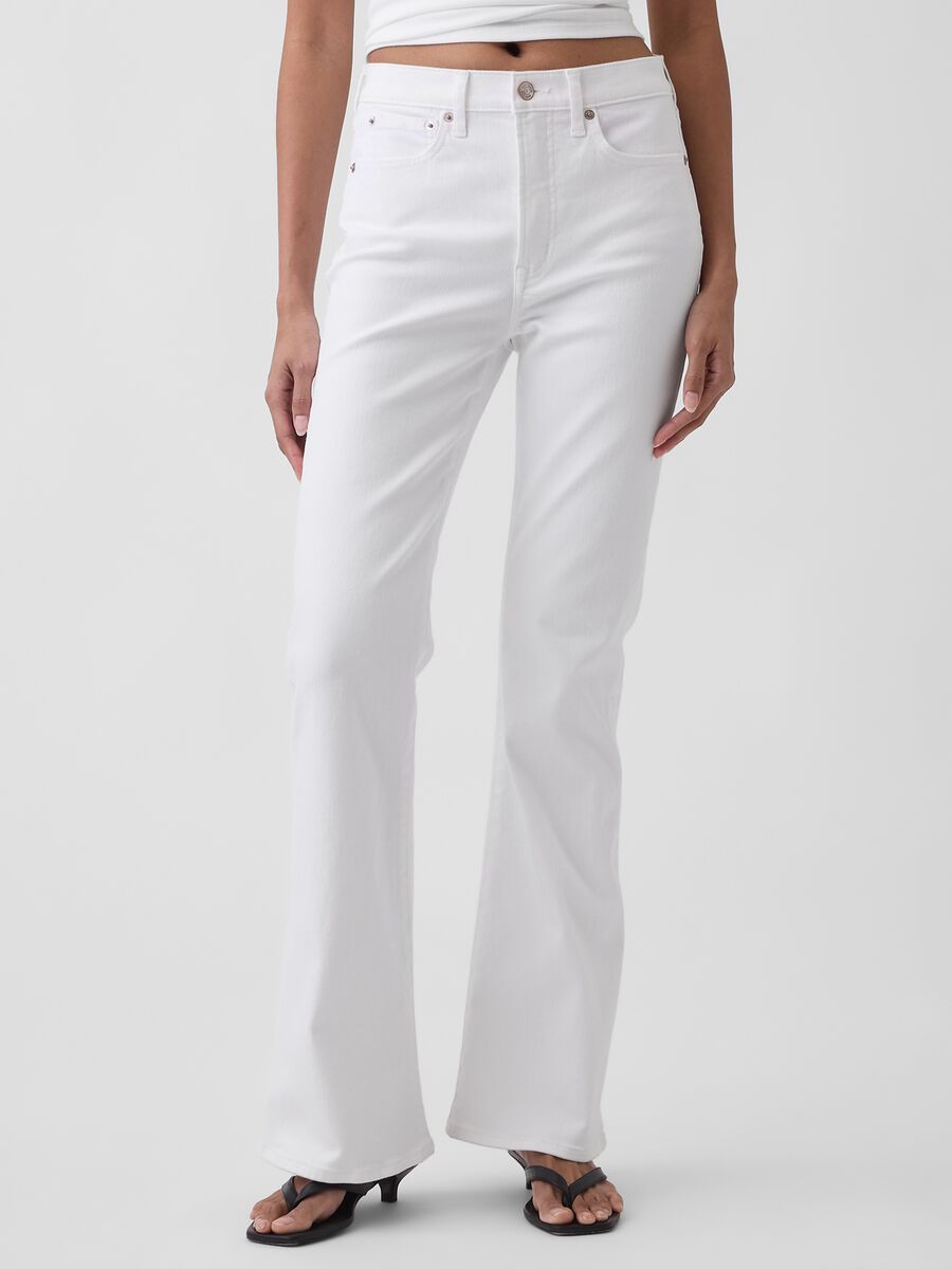 Stretch cotton flared-leg jeans_1