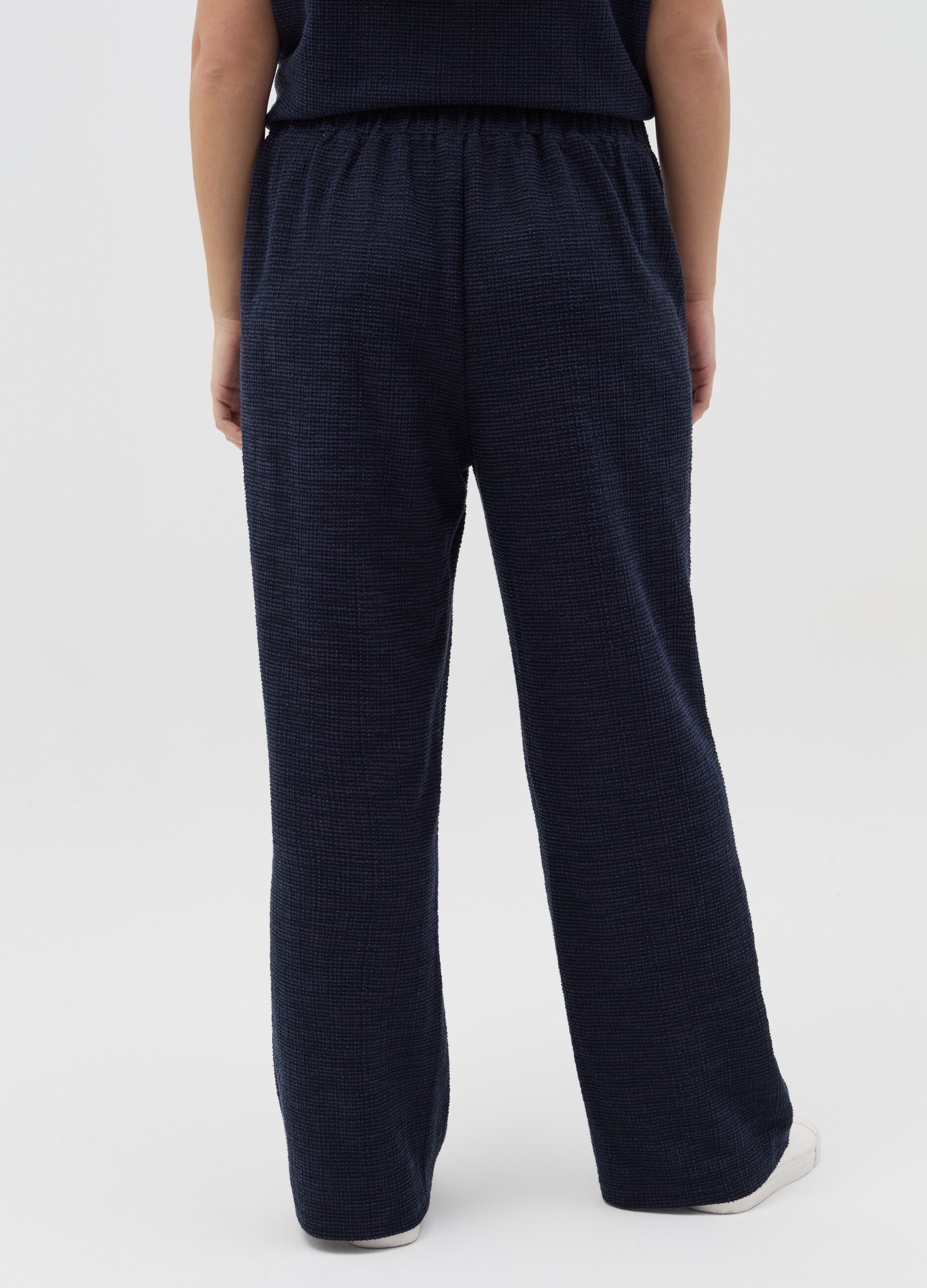 Pantalone lavorato a gamba larga Curvy