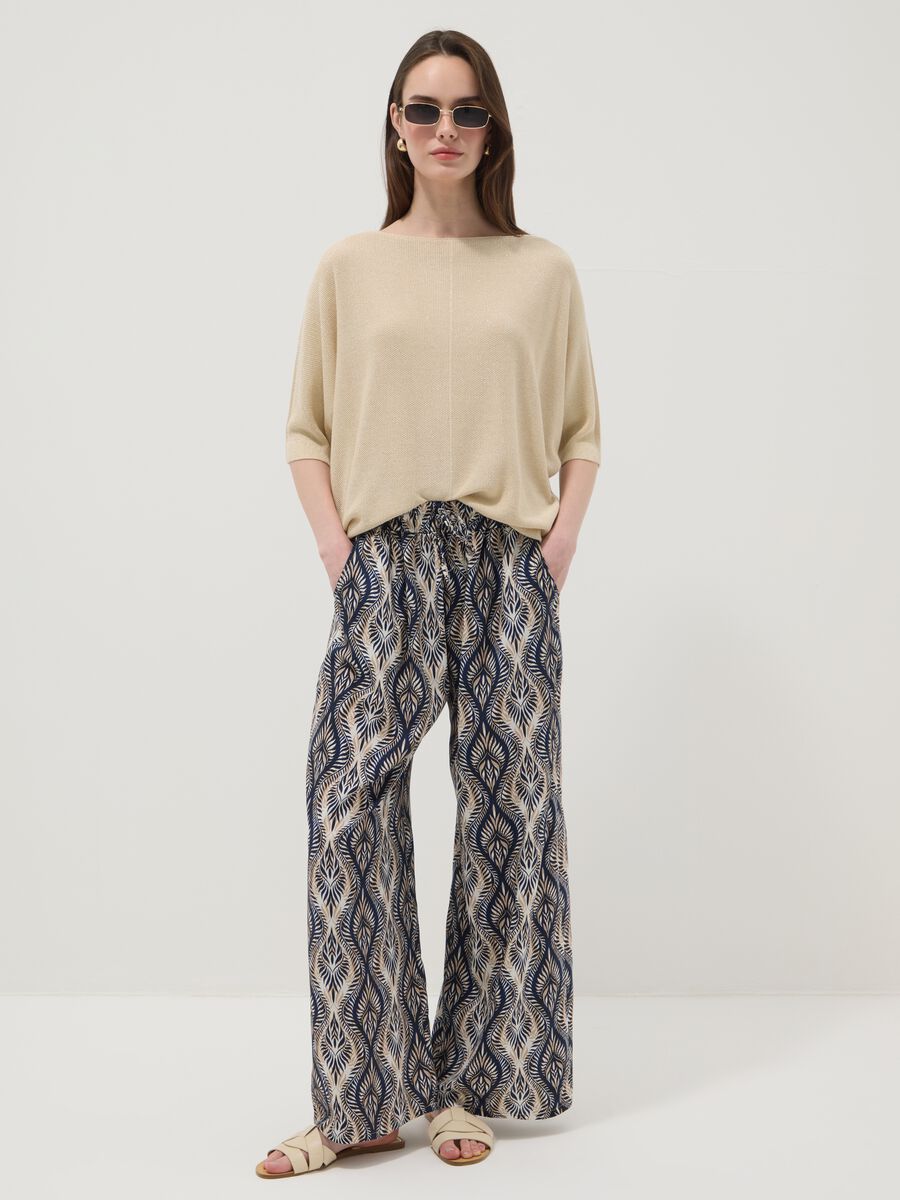 Beige viscose-blend regular-fit T-shirt_2