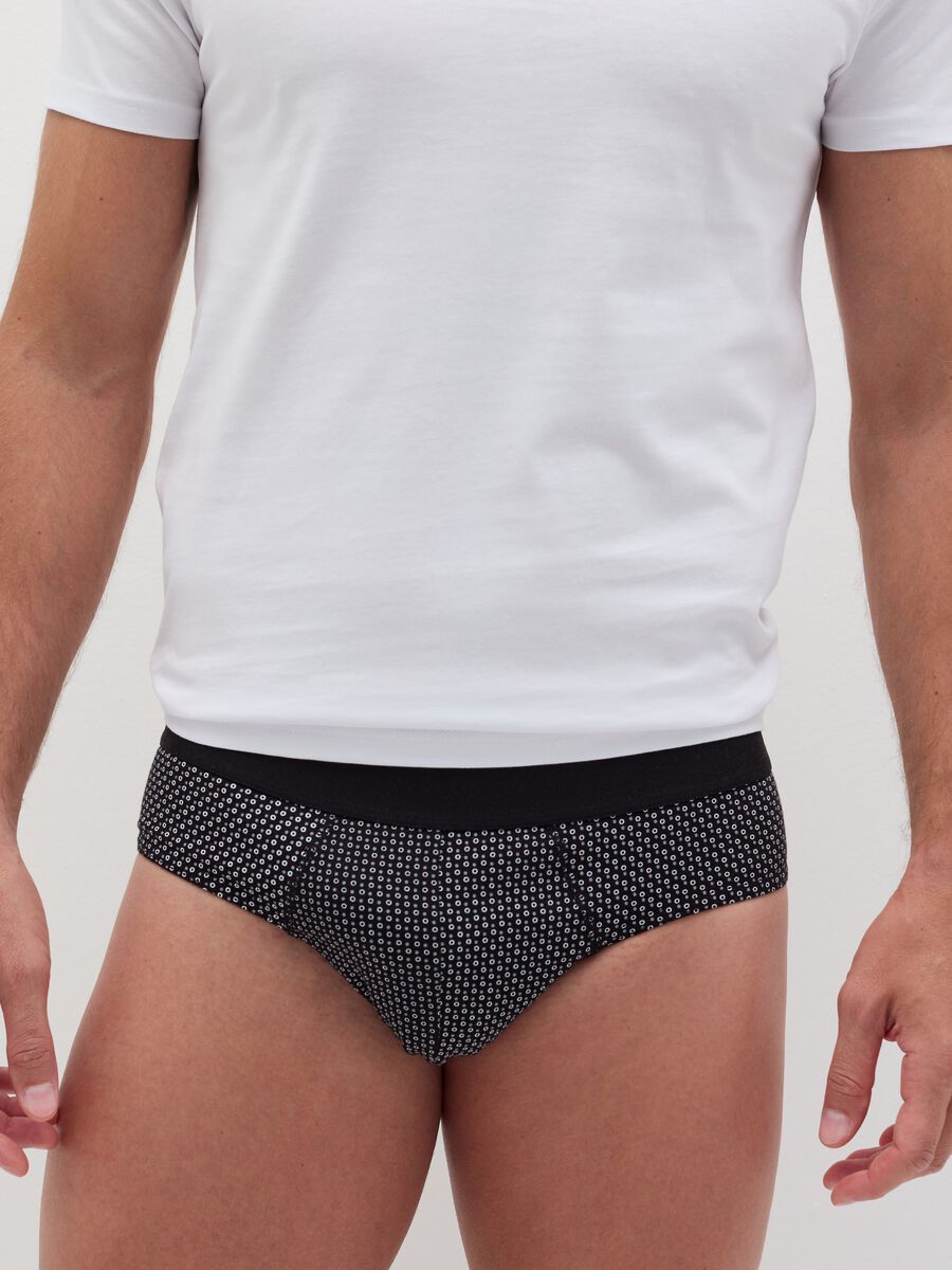 Five-pack organic cotton briefs with micro pattern_1