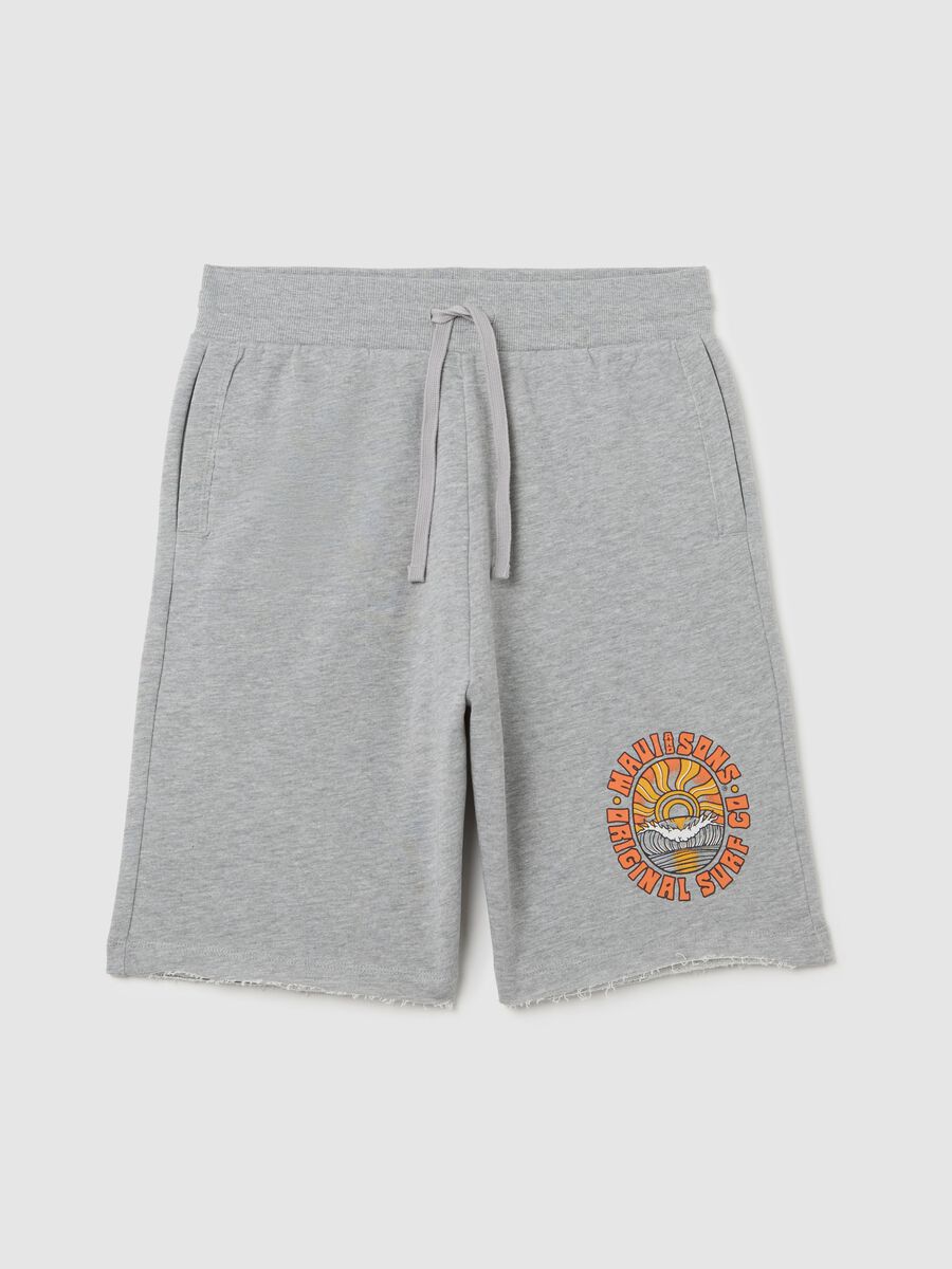 Grey Bermuda shorts in Maui cotton and viscose_4
